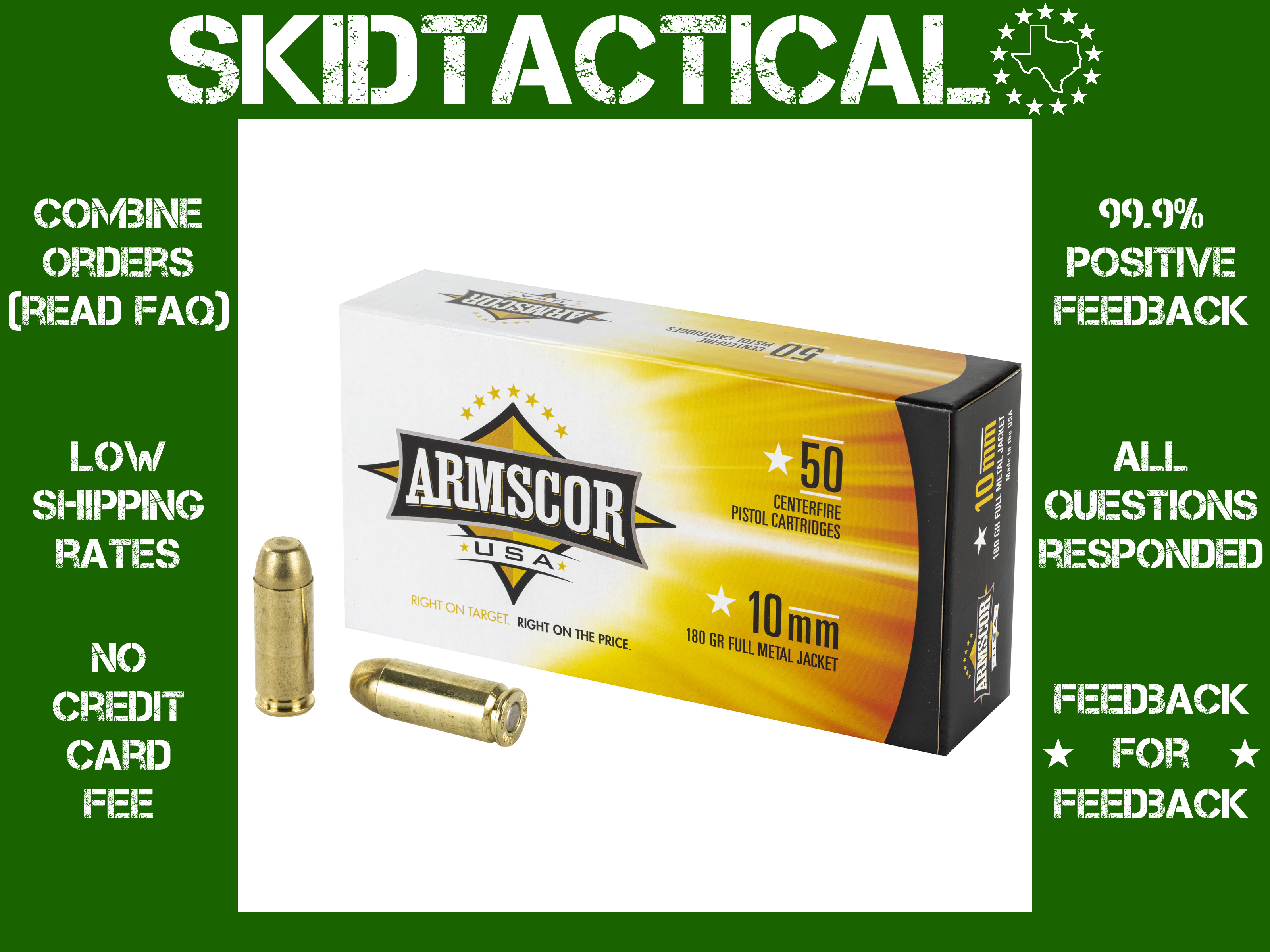 Armscor Ammo 10MM 180gr Full Metal Jacket - 50rd-img-0