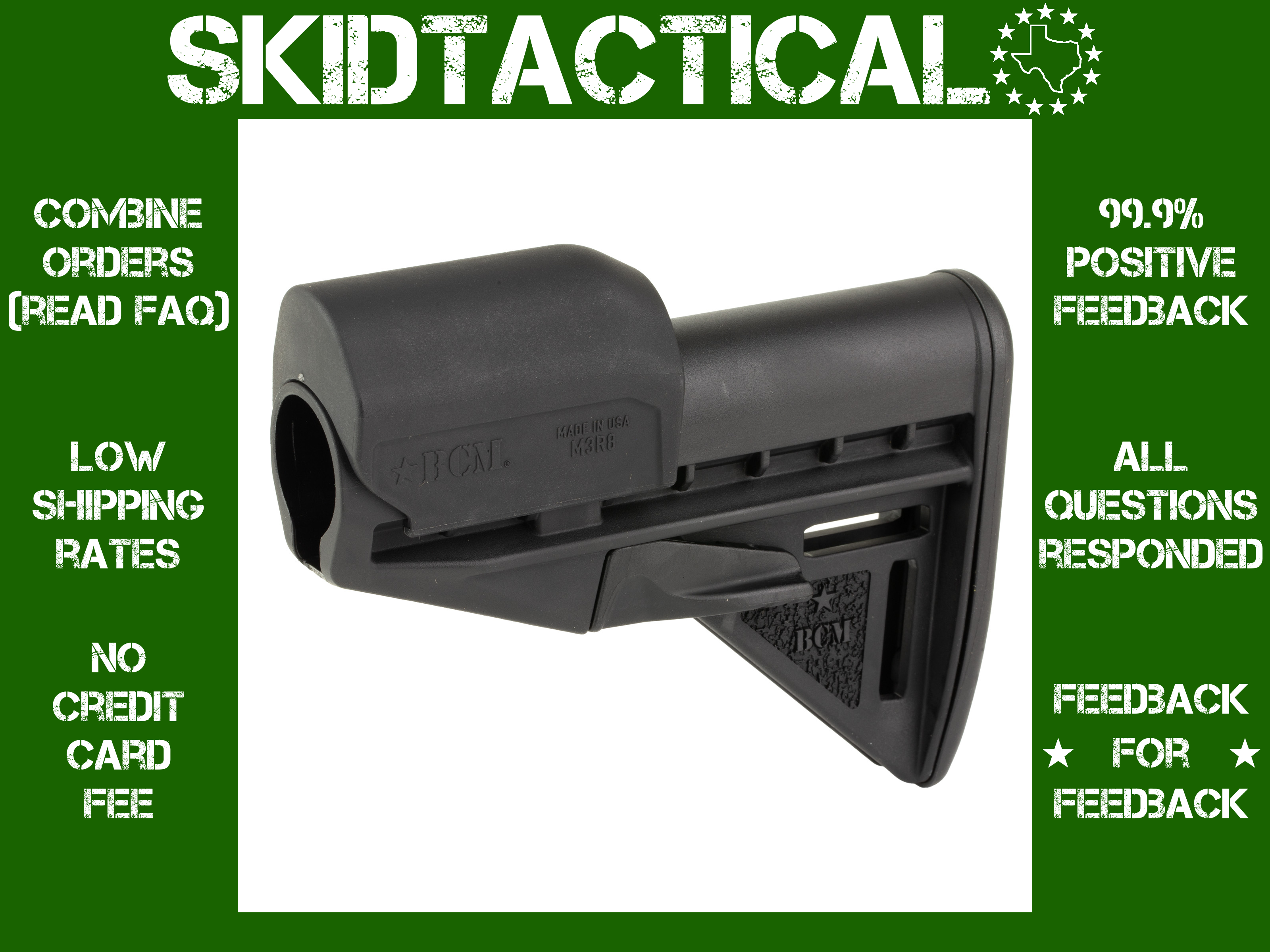 Bravo Company (BCM) AR-15 Mod 3 Stock - Black - Rifle Stocks at ...