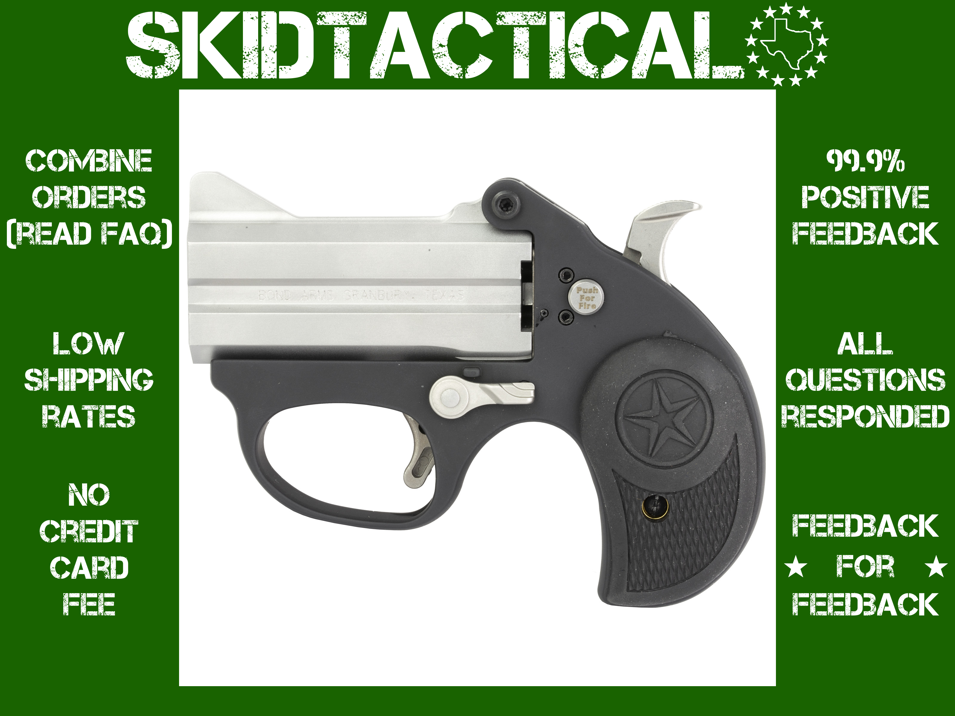 Bond Arms Stinger Derringer 2.5" 380 ACP 2 Rounds Fixed Sights Silver