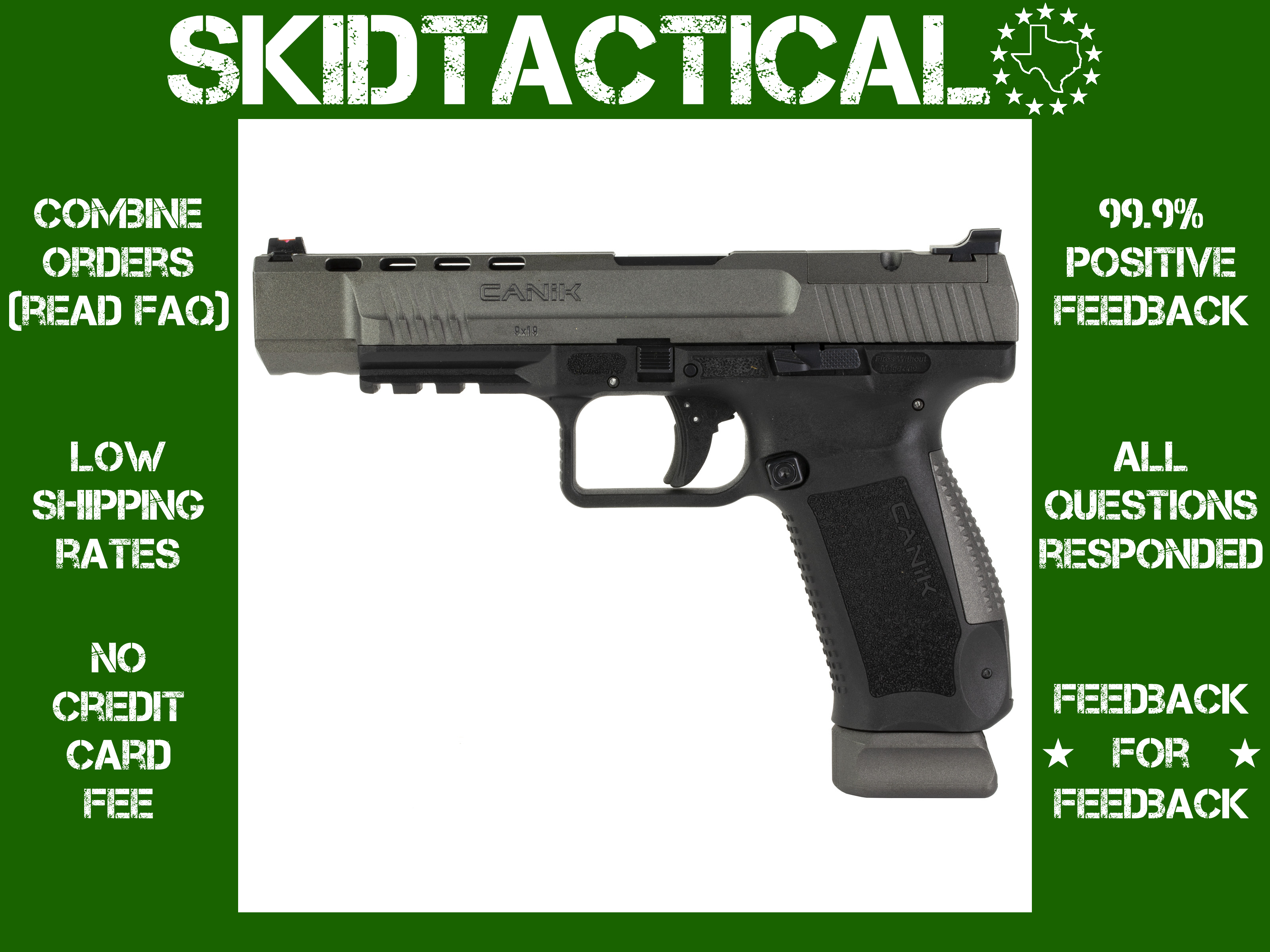 CANIK TP9SFx Striker Fired 5.2" 9MM 20 Rounds 3 Dot - Tungsten-img-0