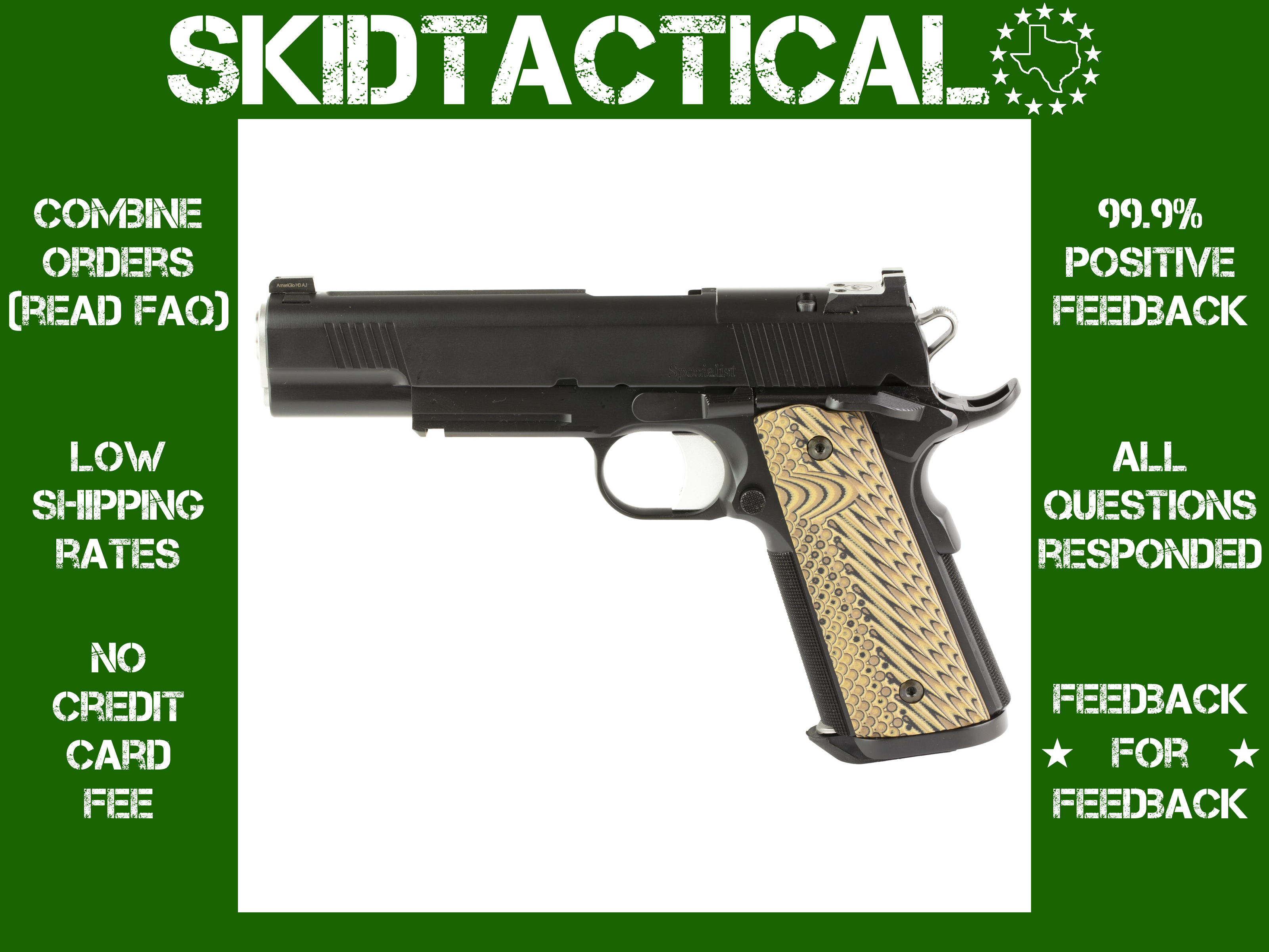 Dan Wesson SPECIALIST 1911 5" 10MM 8 Rounds Night Sights - Black-img-0