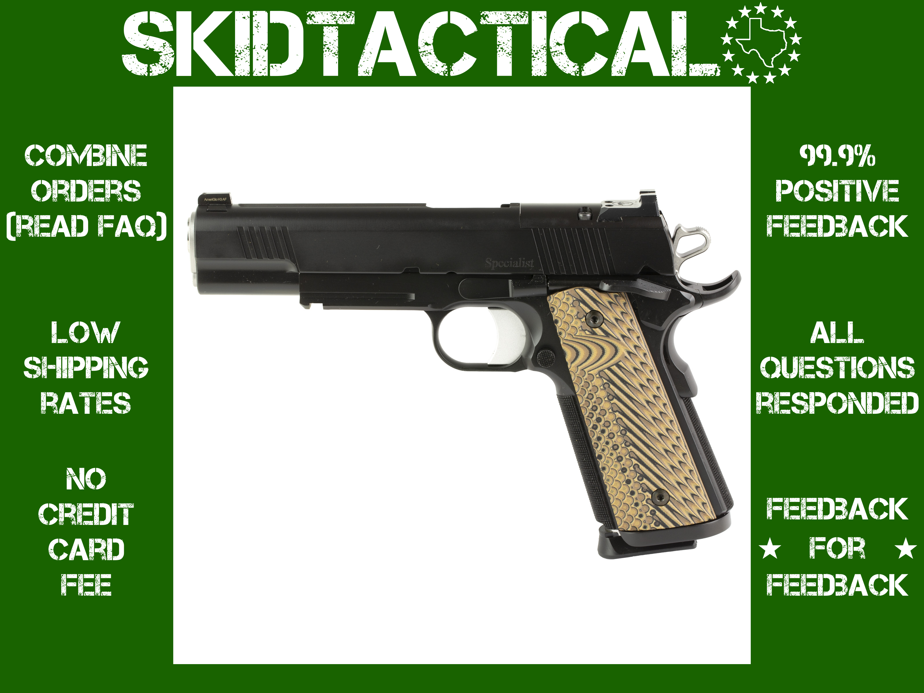 Dan Wesson SPECIALIST 1911 5" 9MM 10 Rounds Night Sights - Black-img-0
