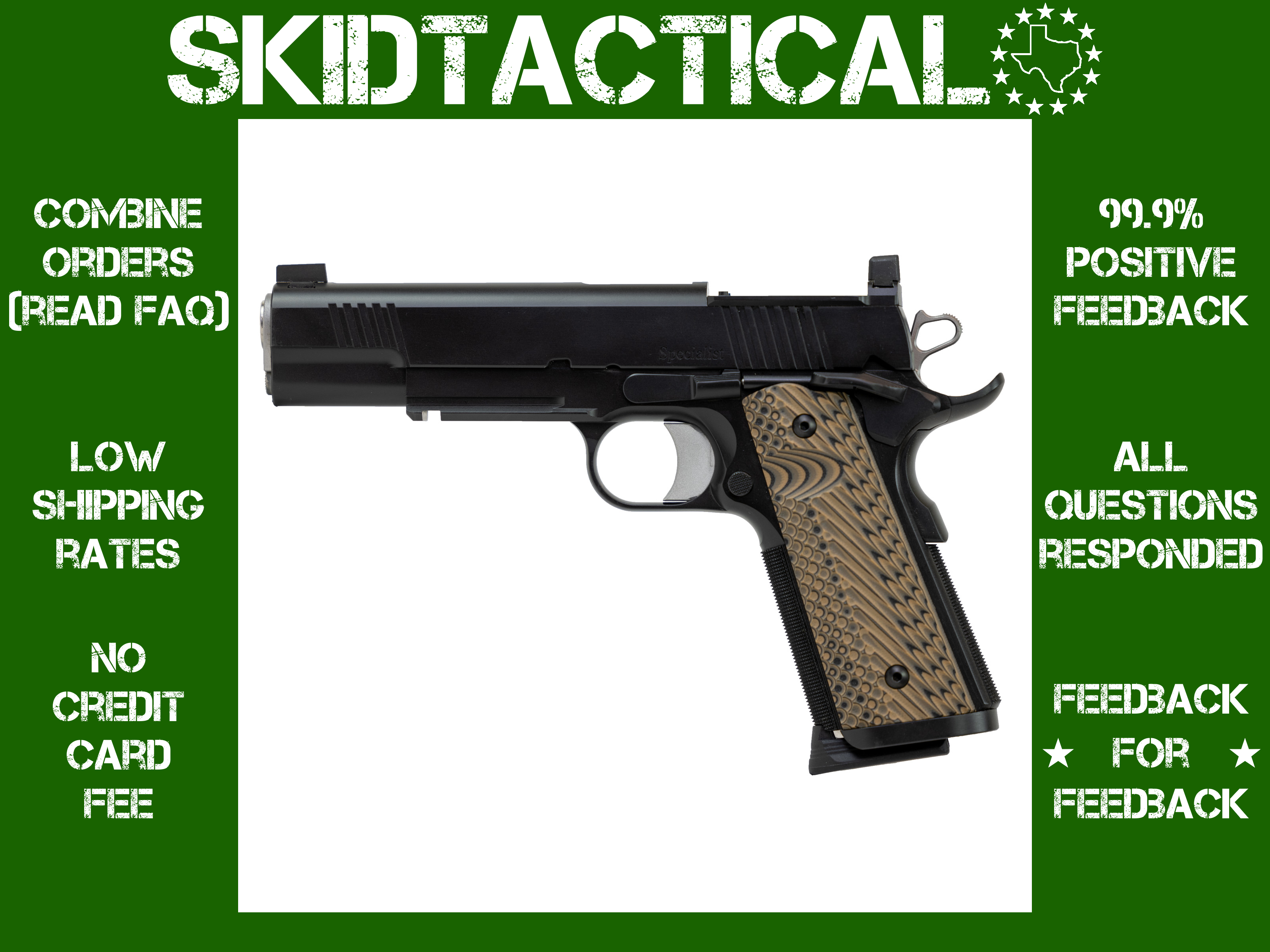 Dan Wesson SPECIALIST 1911 5" 45 ACP 8 Rounds Night Sights - Black-img-0