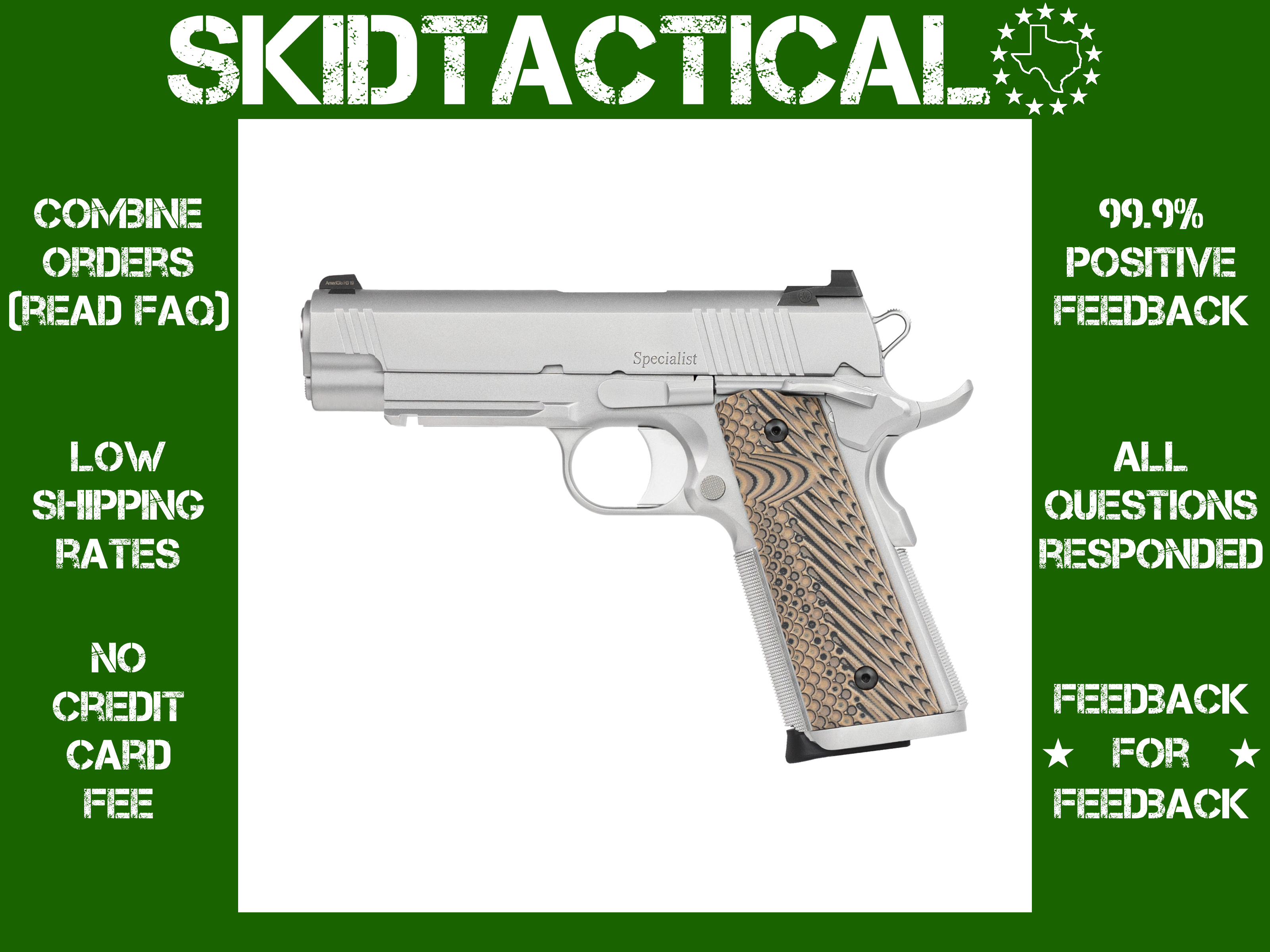 Dan Wesson SPECIALIST COMMANDER 1911 4.25" 45 ACP 8 Rounds Night Sights - S-img-0