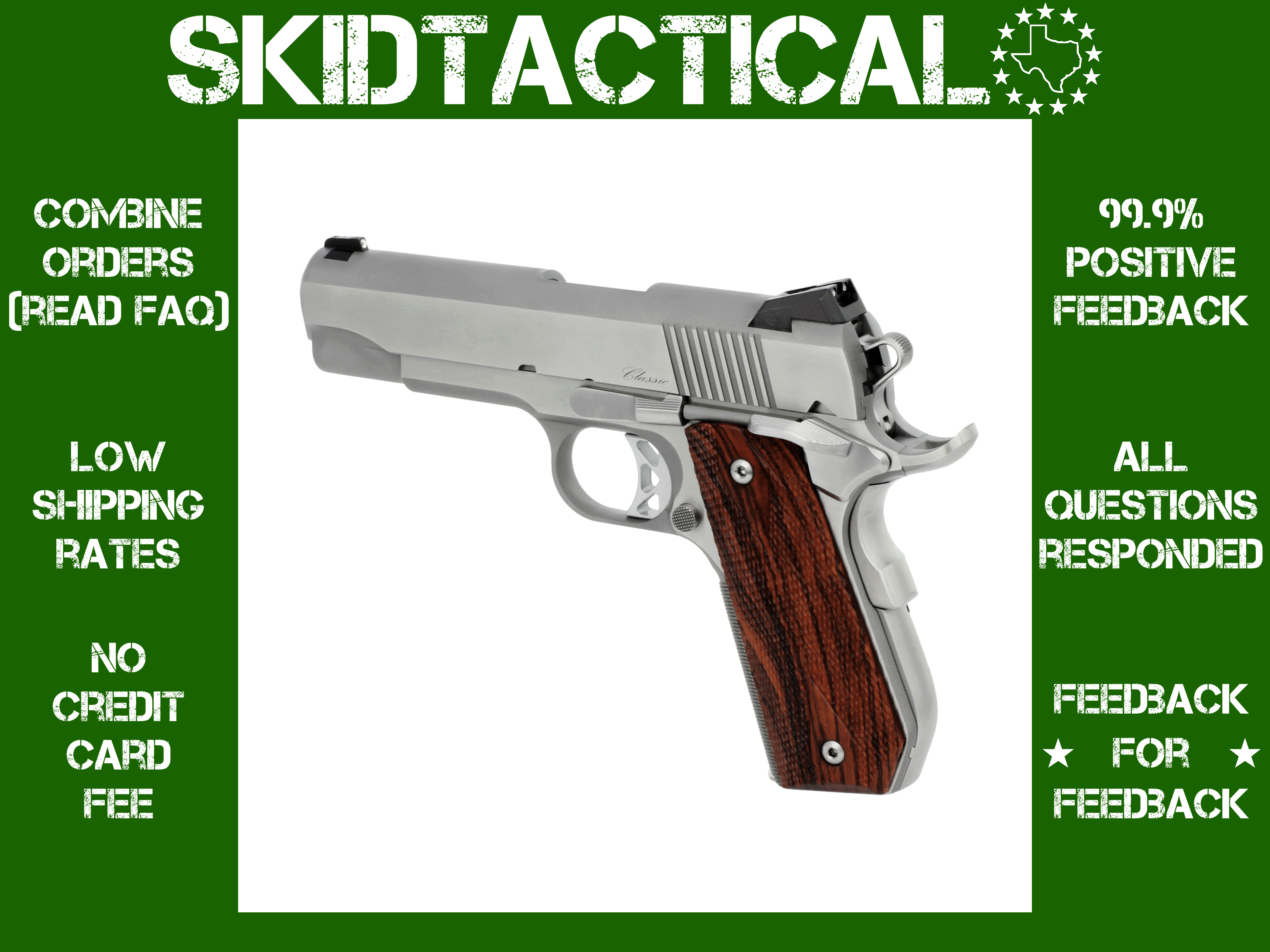 Dan Wesson Commander Classic 1911 4.25" 45 ACP 8 Rounds Night Sights - Silv-img-0