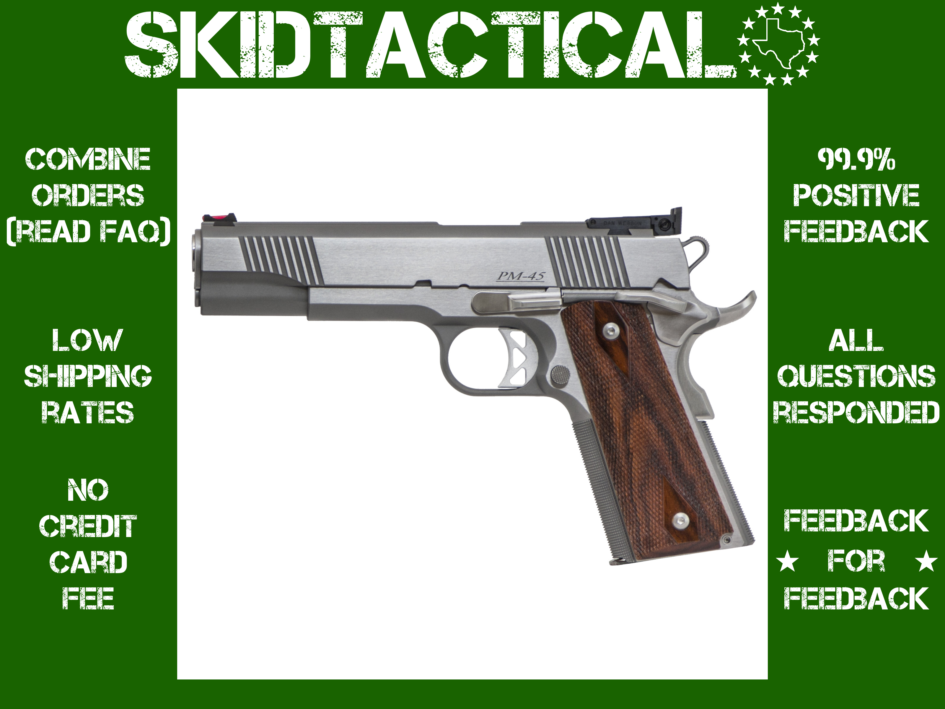 Dan Wesson Pointman Nine 1911 5" 9MM 9 Rounds Adjustable Sights - Silver-img-0