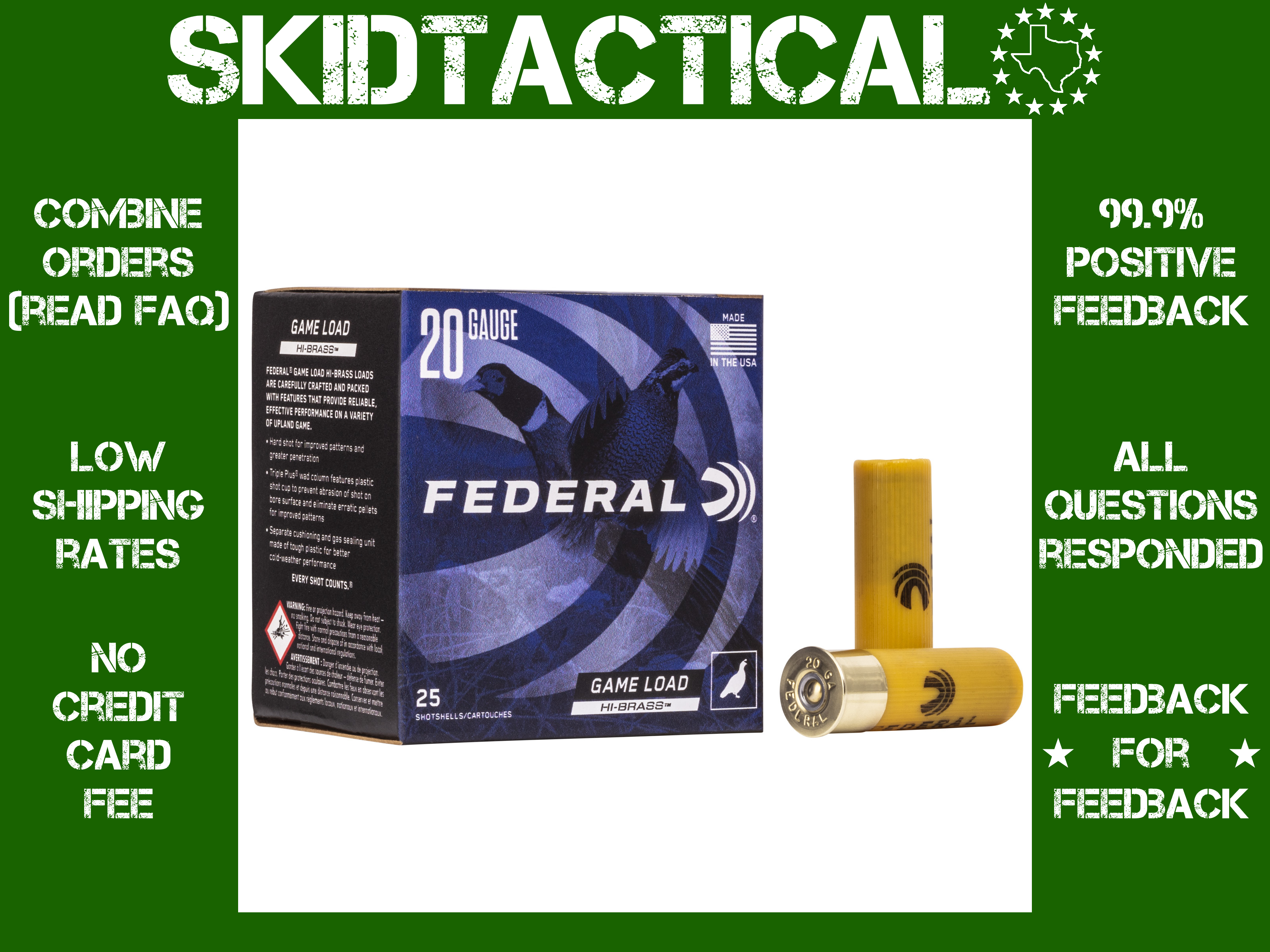 Federal GameShok Hi-Brass 20 Gauge 2.75" #7.5 Partition - 25rd-img-0