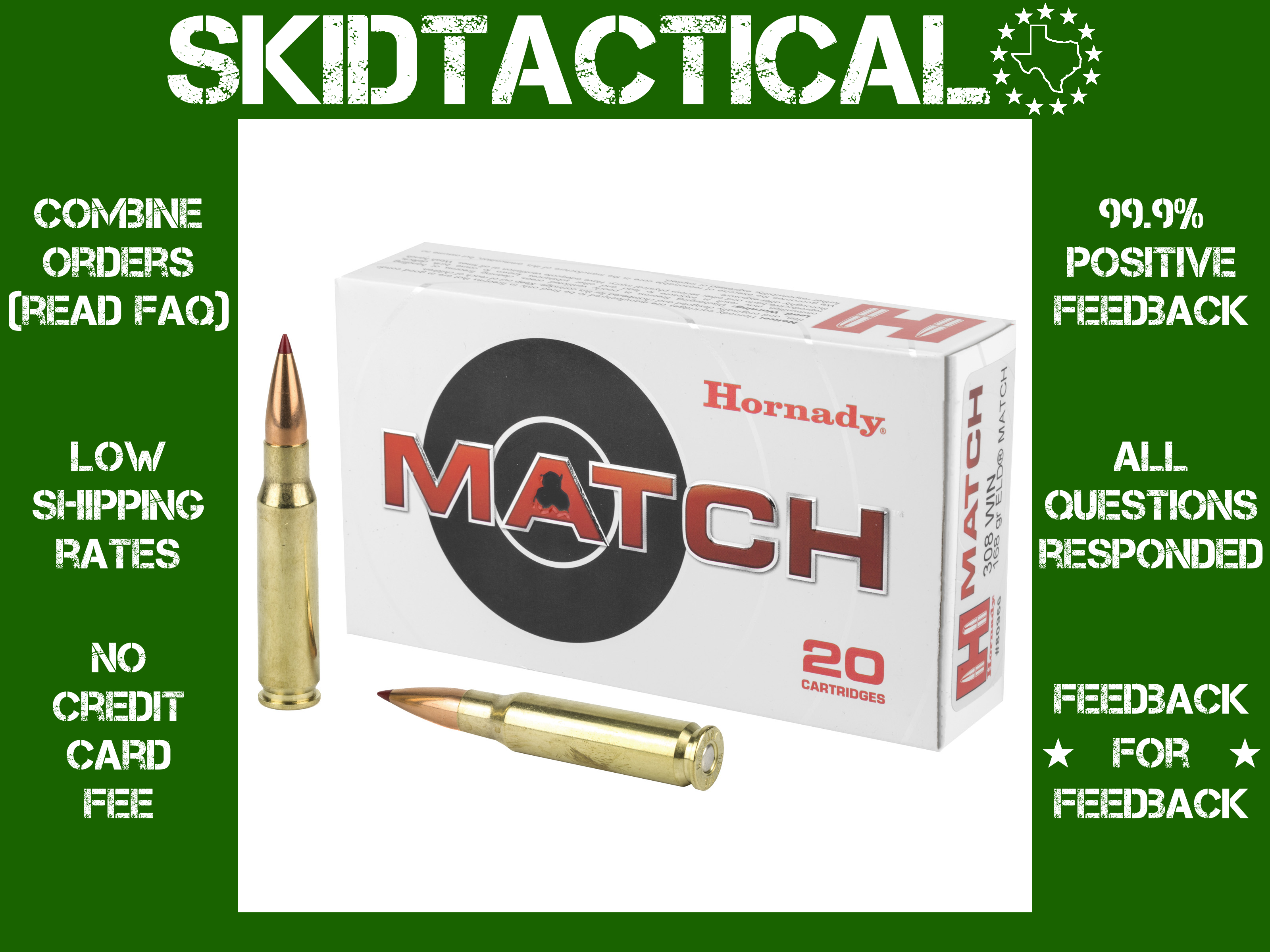 Hornady Match 308 Winchester 168gr ELD Match - 20rd-img-0