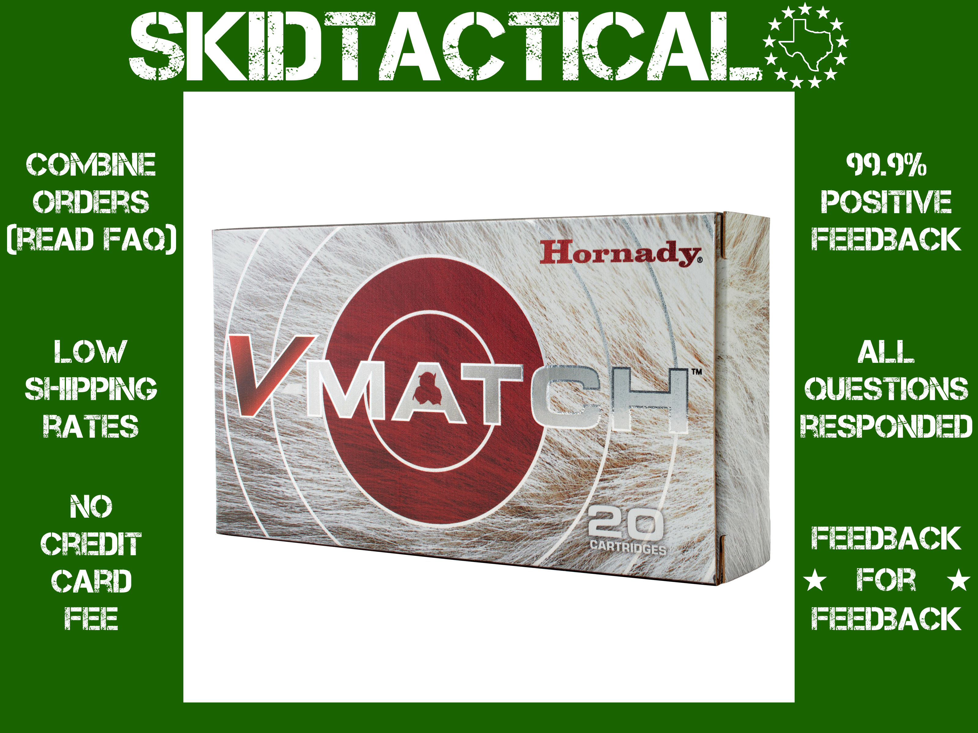 Hornady V-MATCH 6.5 Creedmoor 100gr ELD-VT - 20rd-img-0