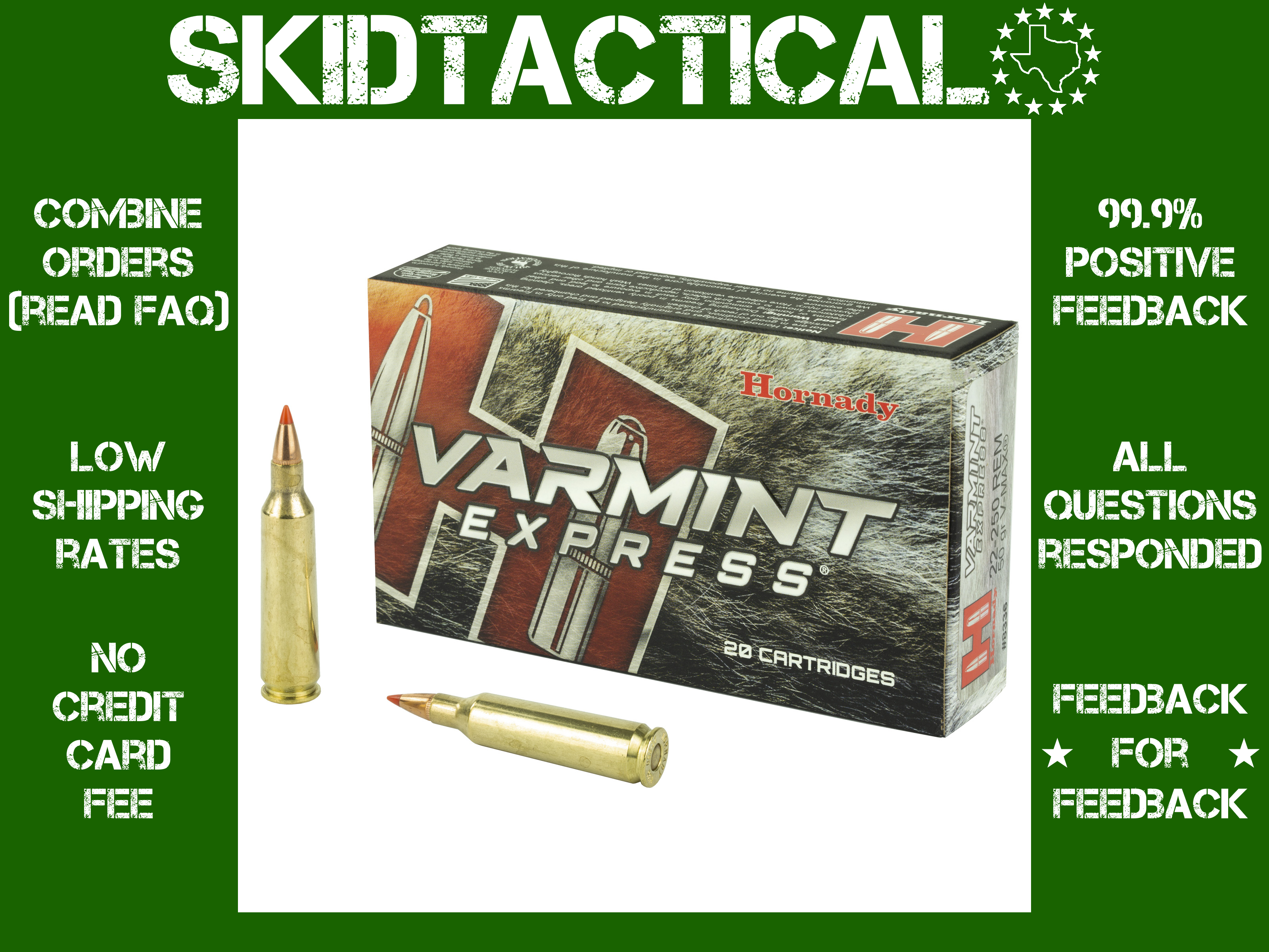 Hornady Varmint Express 22-250 Remington 50gr V-Max - 20rd-img-0
