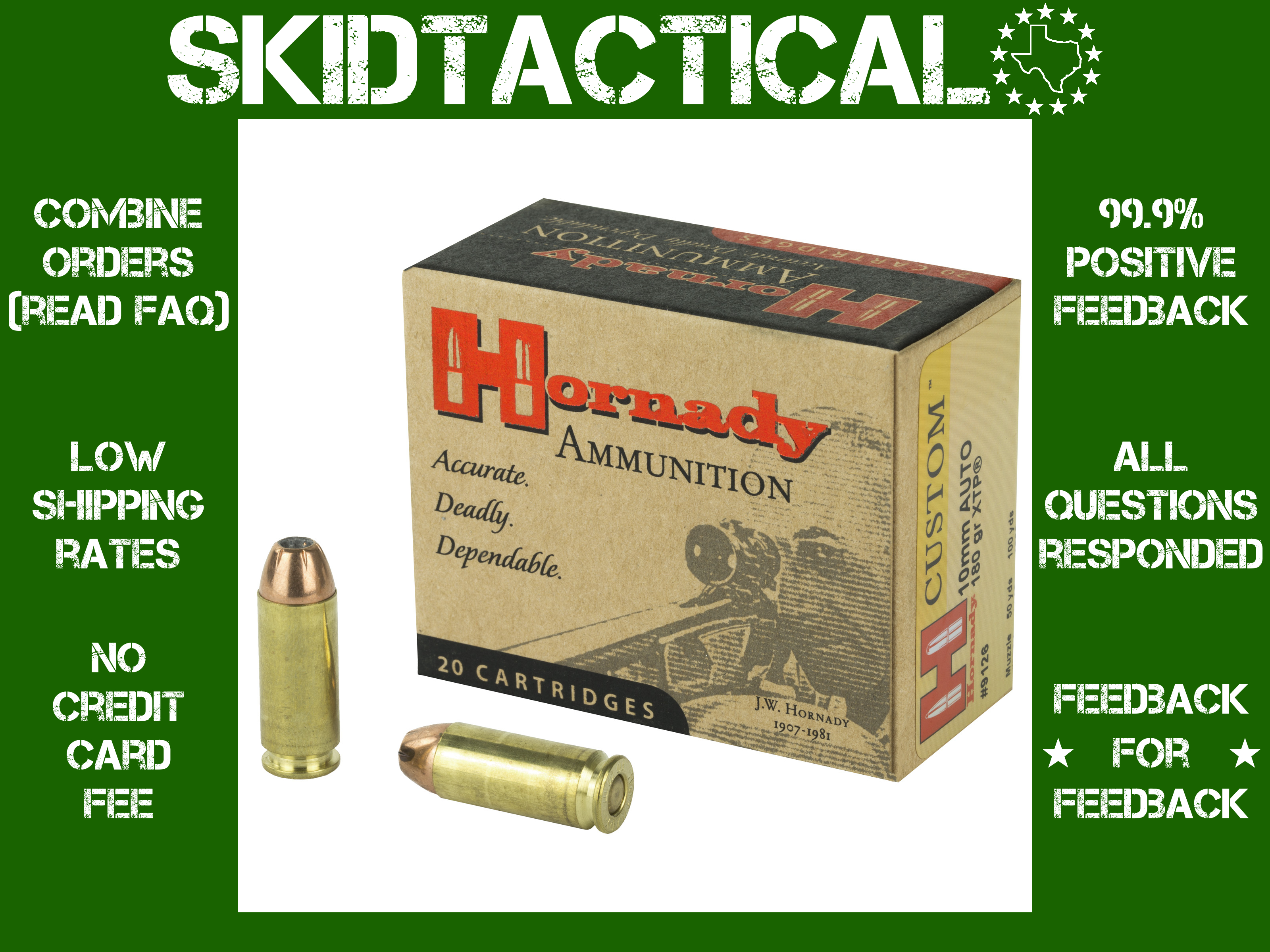Hornady Custom 10MM 180gr XTP - 20rd-img-0