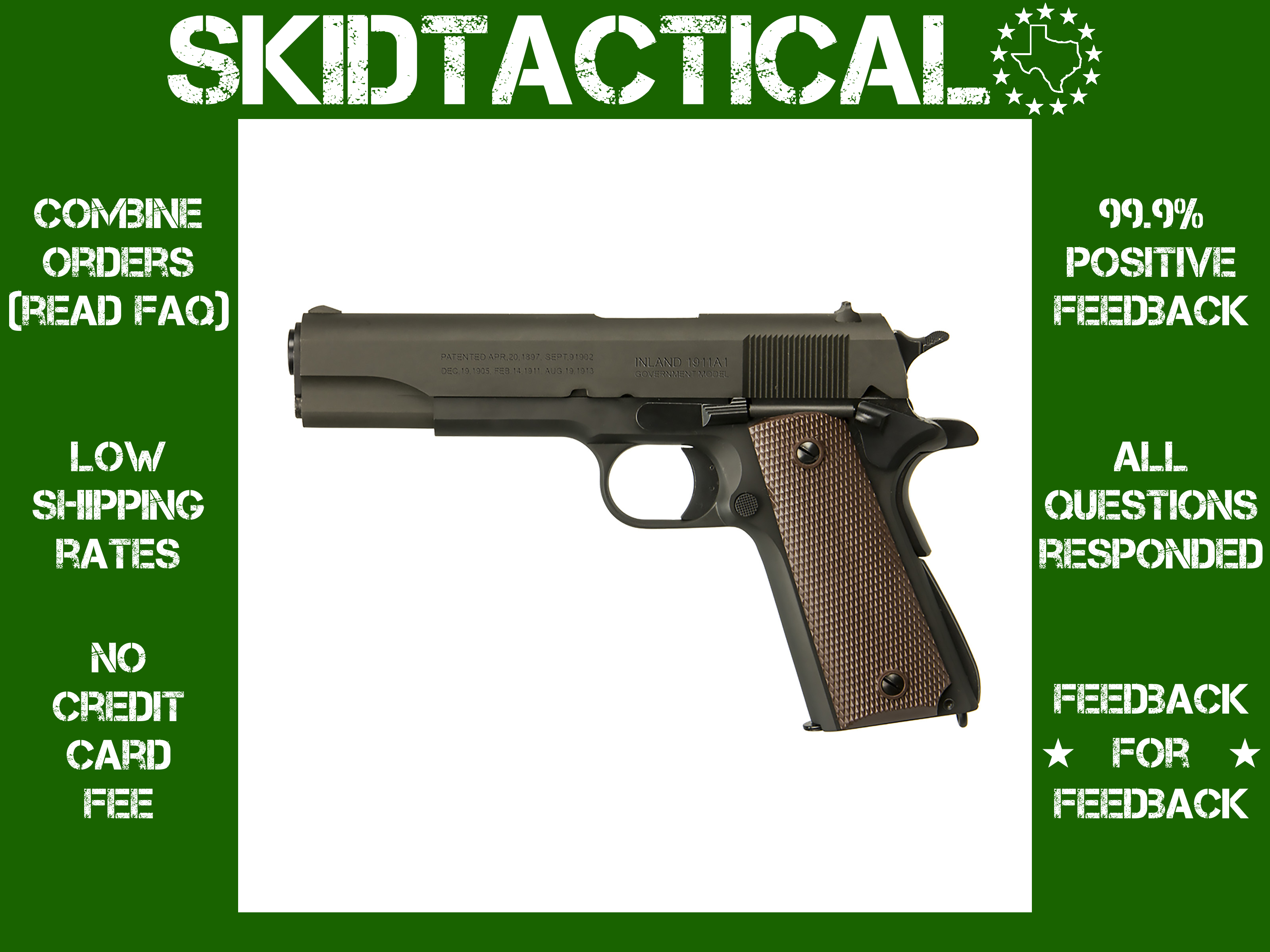 Inland Manufacturing 1911A1 Government Model Single Action Only 5" 45 ACP 7-img-0