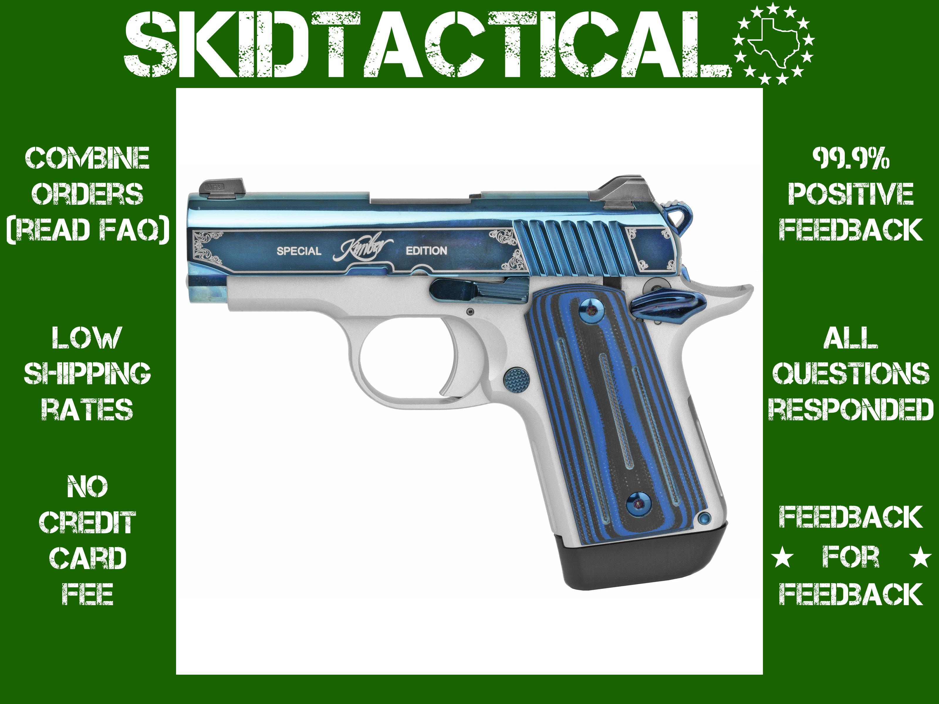 Kimber America Micro 9 Sapphire Single Action Only 3.15" 9MM 7 Rounds Triti-img-0