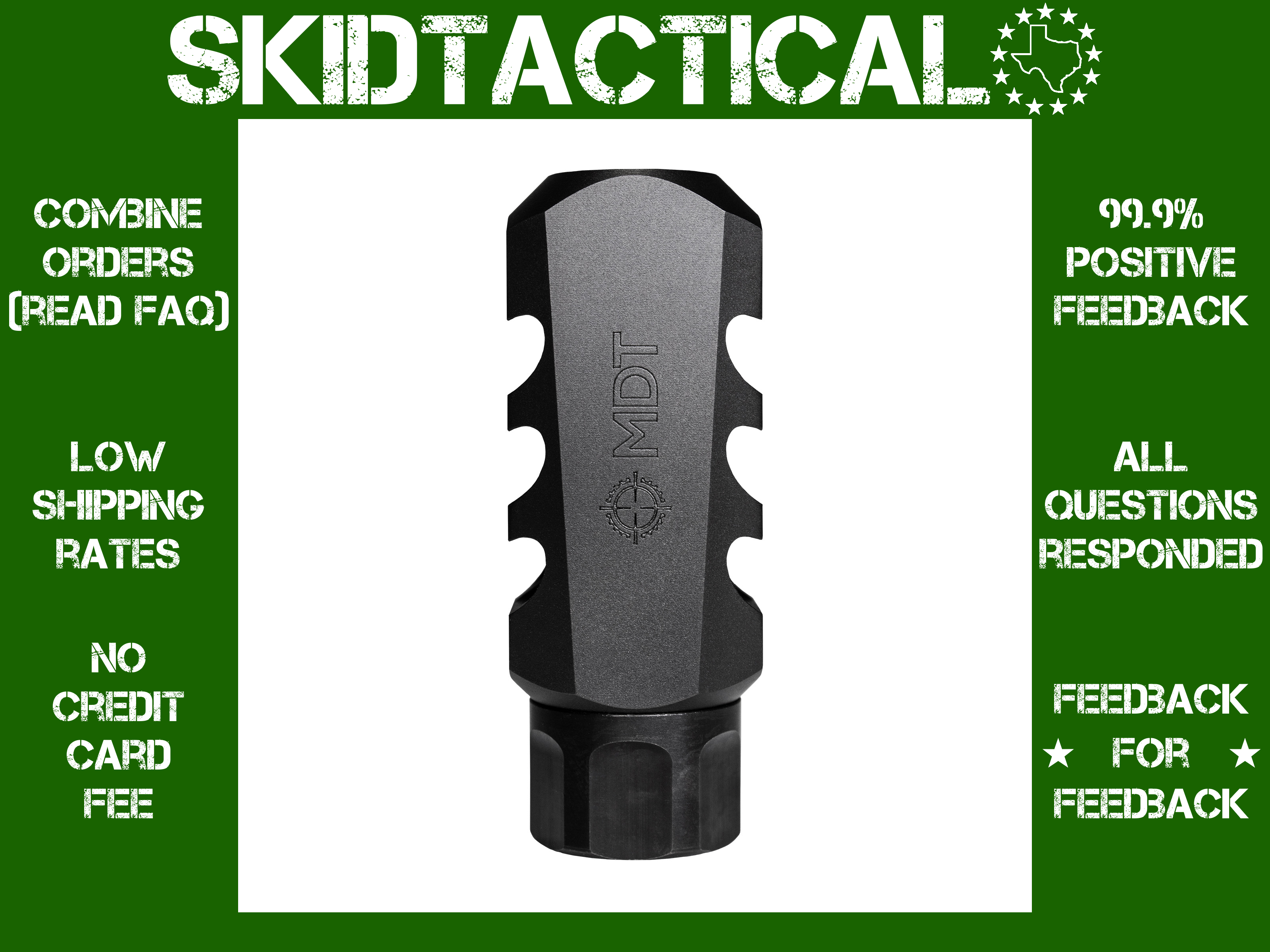 MDT 1/2X28 Elite 223 Remington 556NATO Brake - Black-img-0