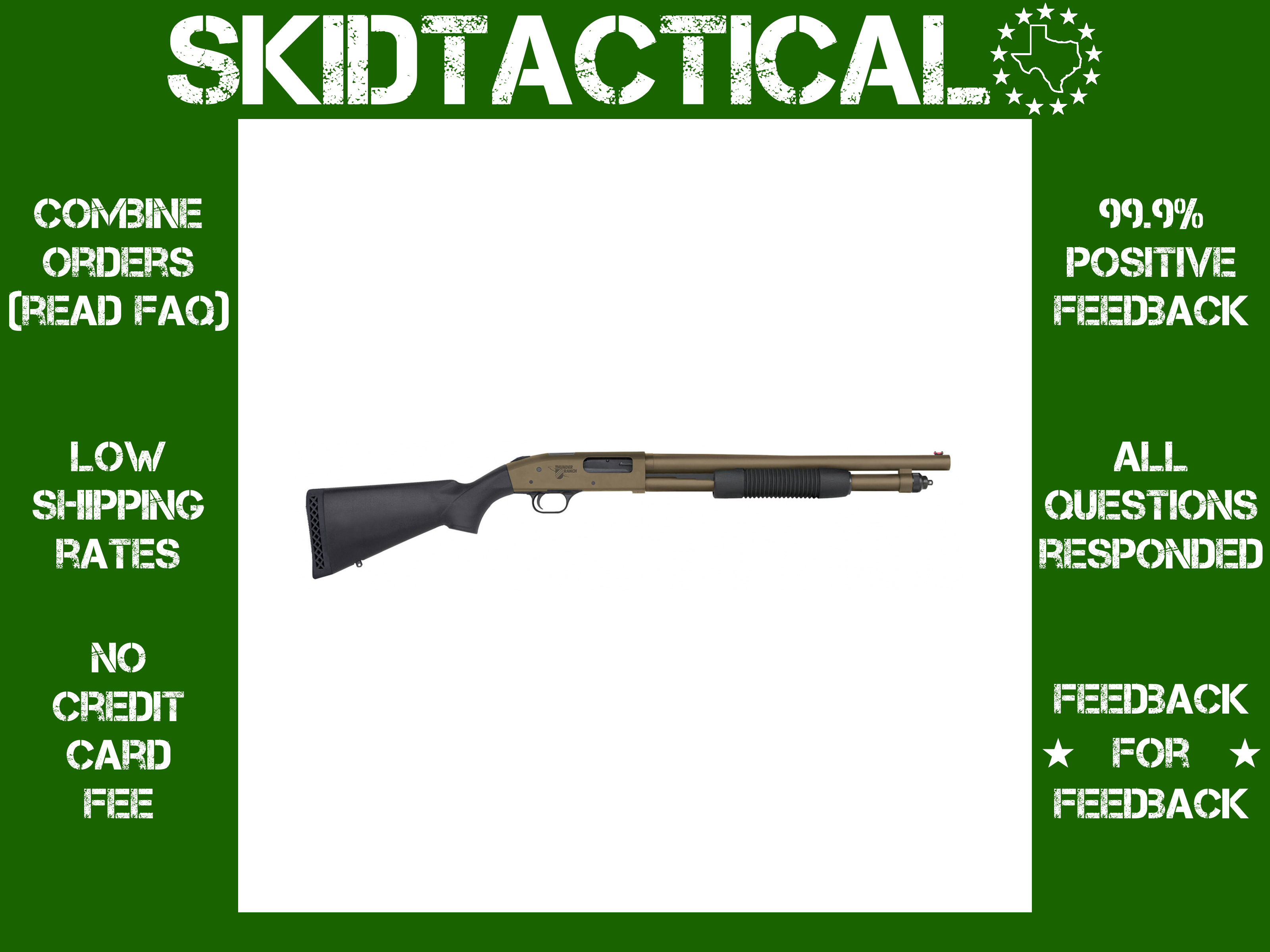 Mossberg 590 Thunder Ranch 18.5" 12 Gauge 3" 6 Rounds Fiber Optic - Brown-img-0