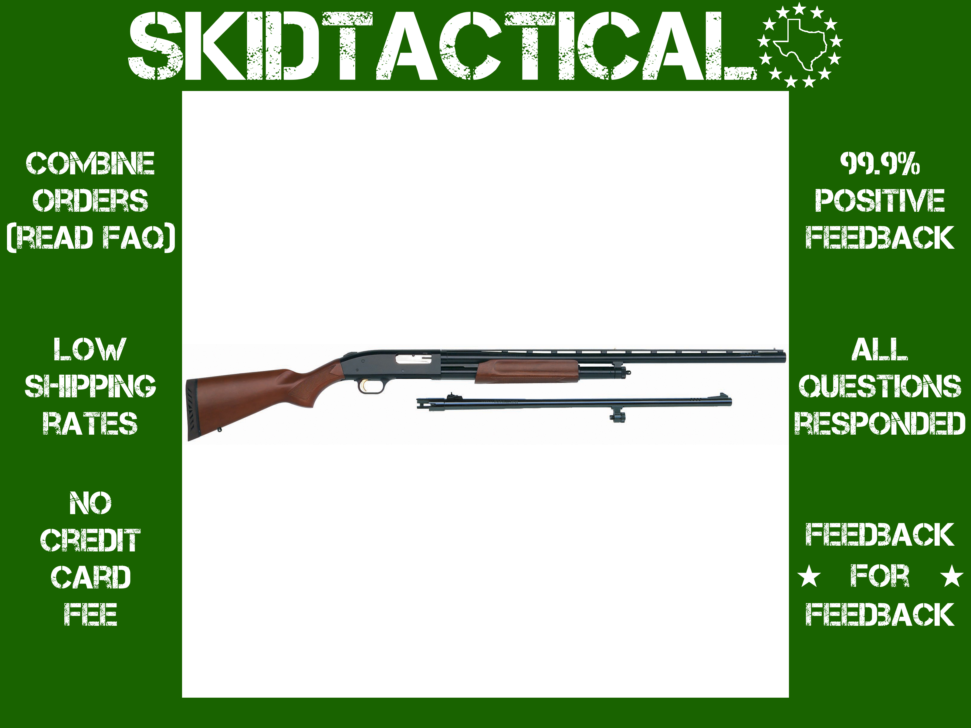Mossberg 500 Combo 28" 12 Gauge 3" 5 Rounds Bead - Blue-img-0
