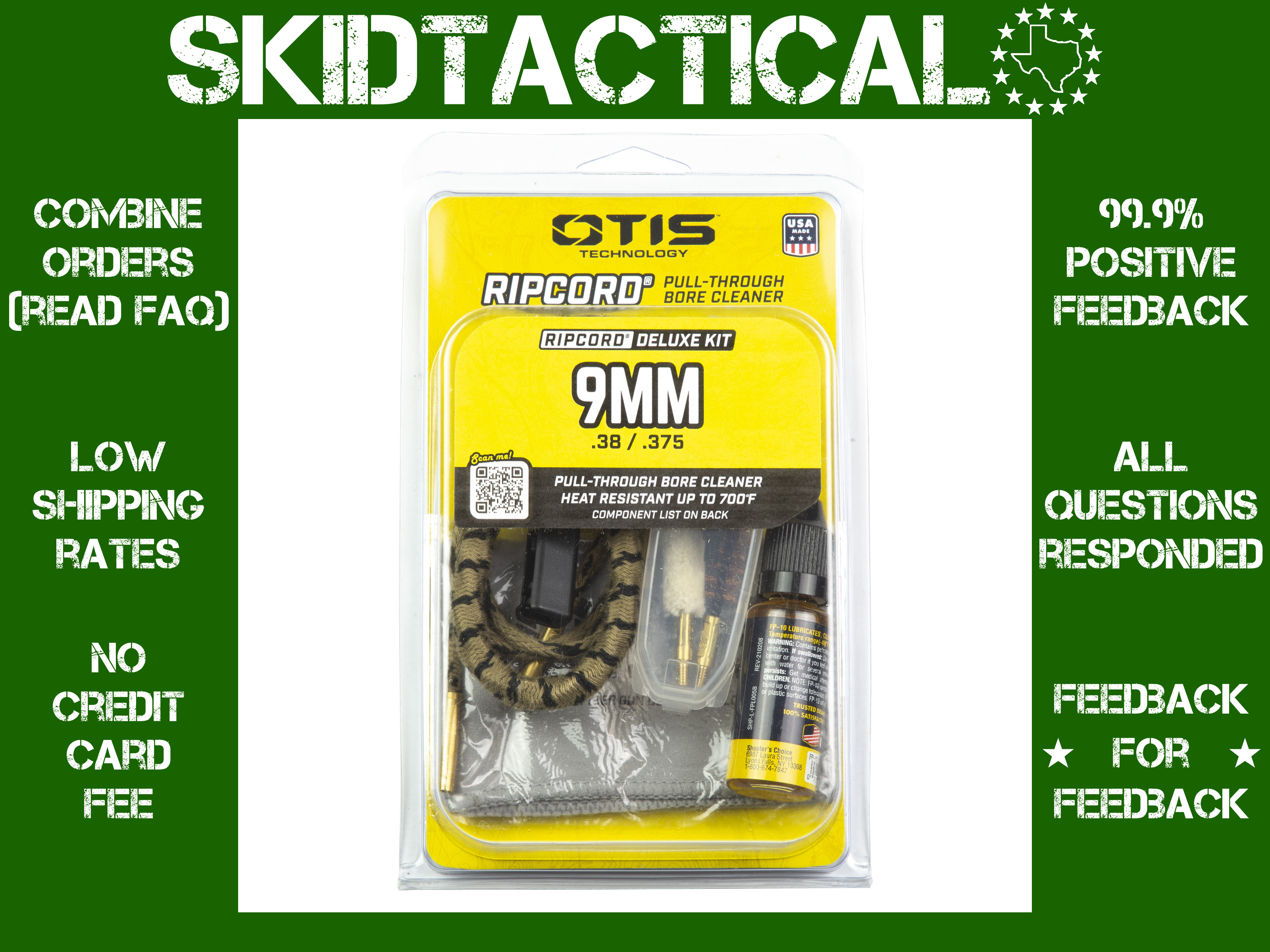 Otis 38 Caliber/9mm Ripcord Deluxe Cleaning Kit Gun Cleaning Kits