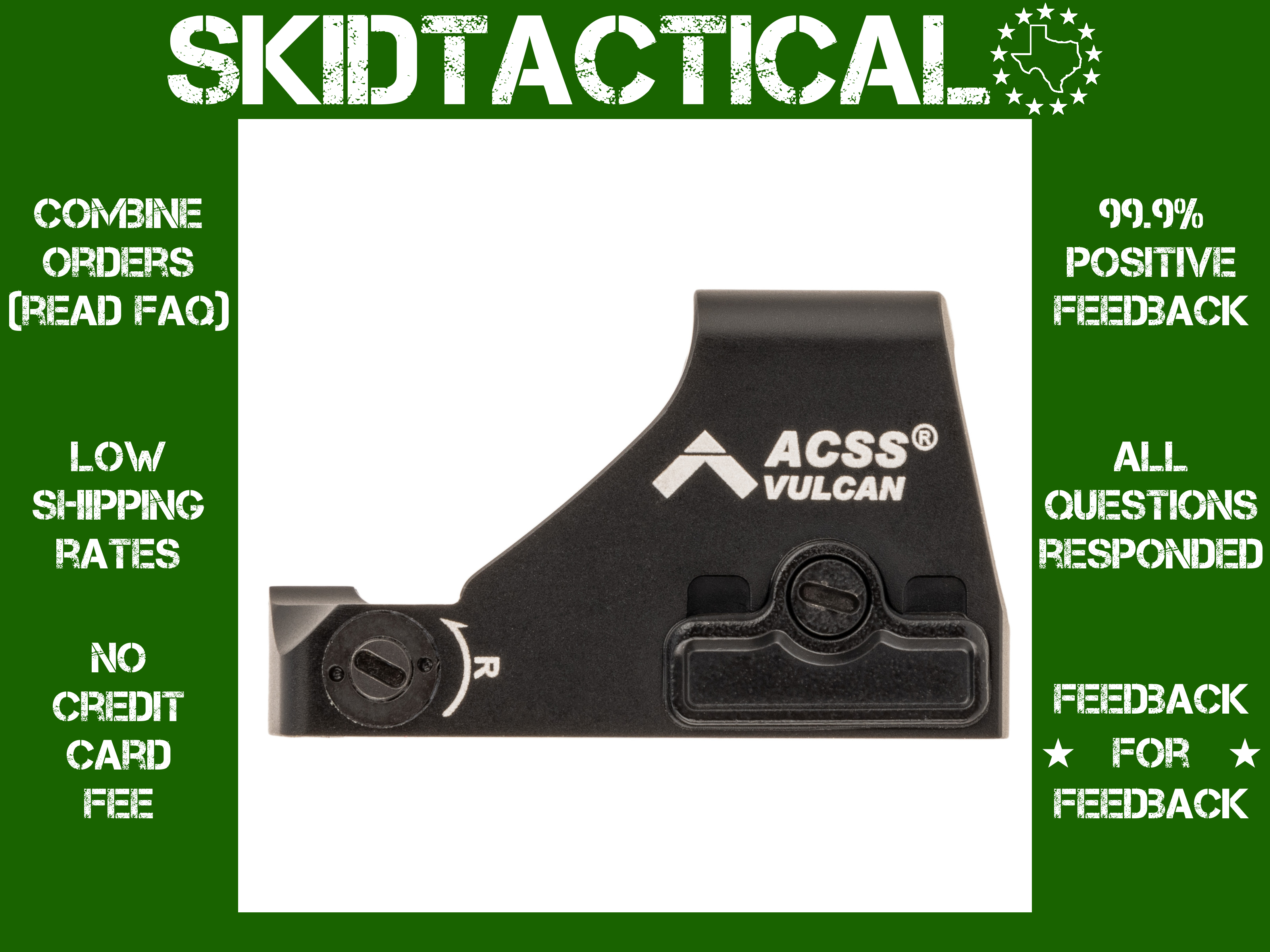 Primary Arms RMR Footprint 507K ACSS Vulcan 1X Red Dot - Black - Red ...