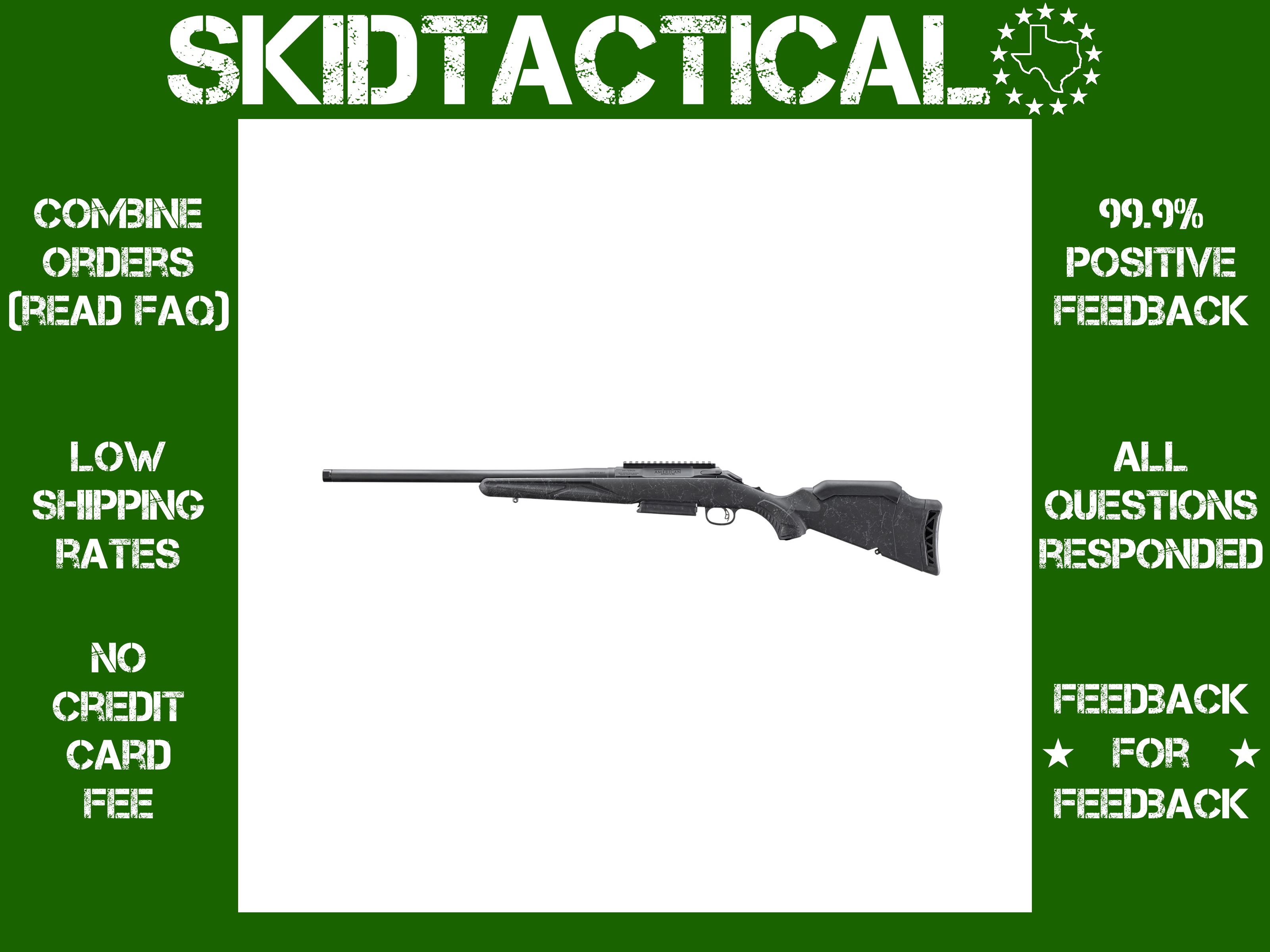 Ruger American Gen II Patrol Rifle 20" 300 Winchester Magnum 3 Rounds - Bla-img-0
