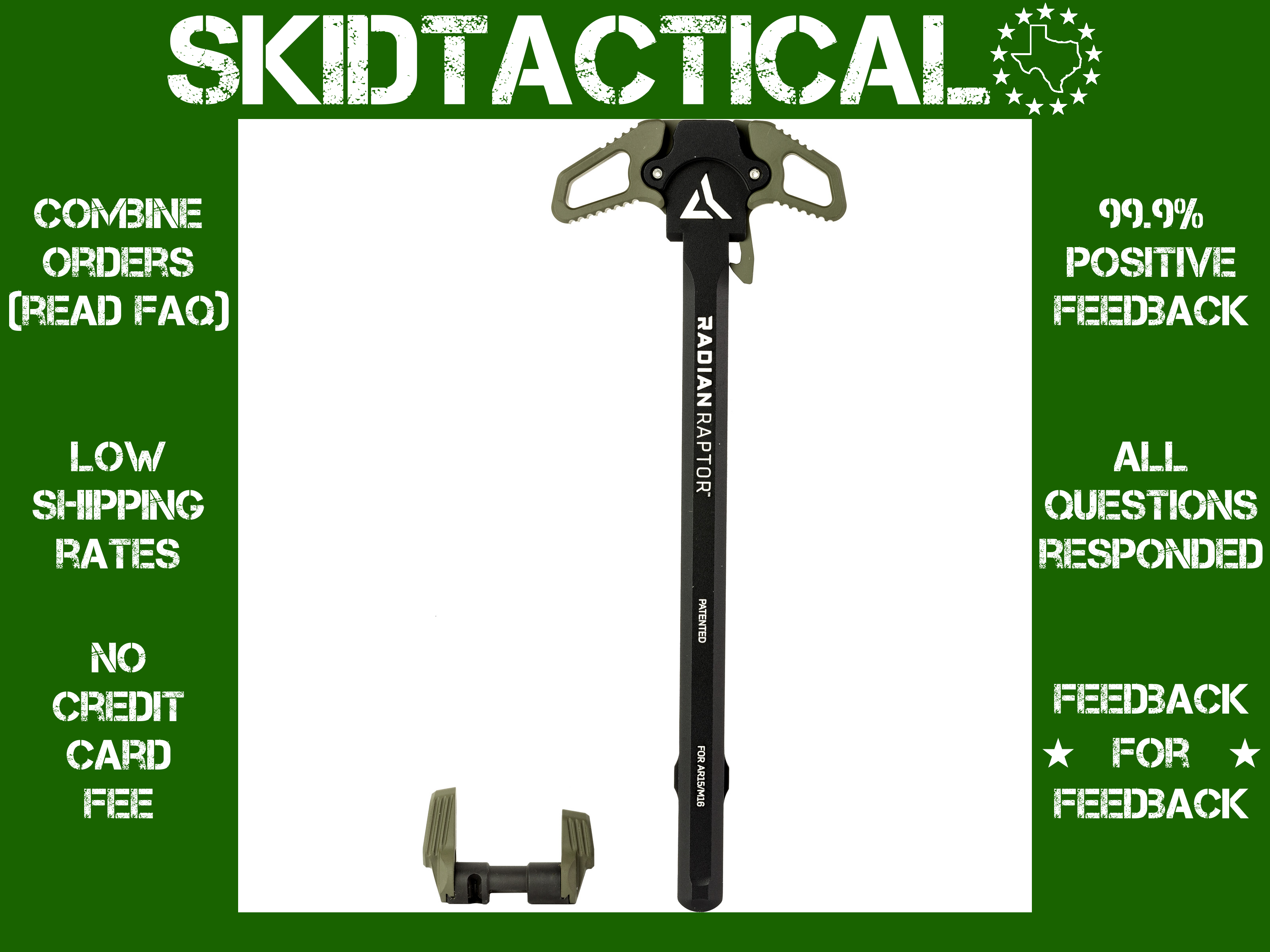 Radian Weapons Raptor/Talon Charging Handle - Olive Drab Green-img-0