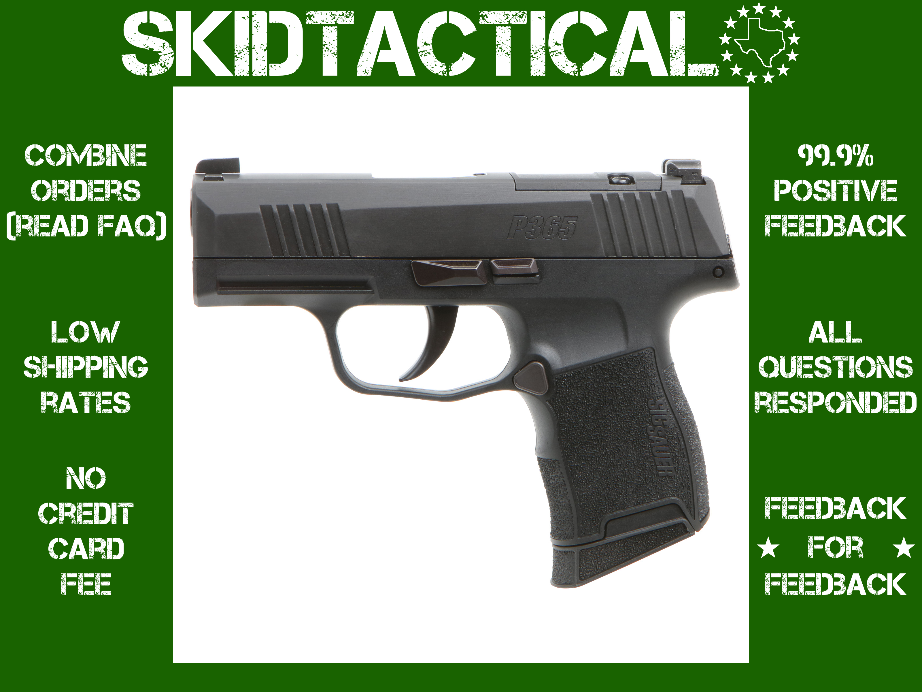 Sig Sauer P365 Striker Fired 3.1" 9MM 10 Rounds Night Sights - Black-img-0
