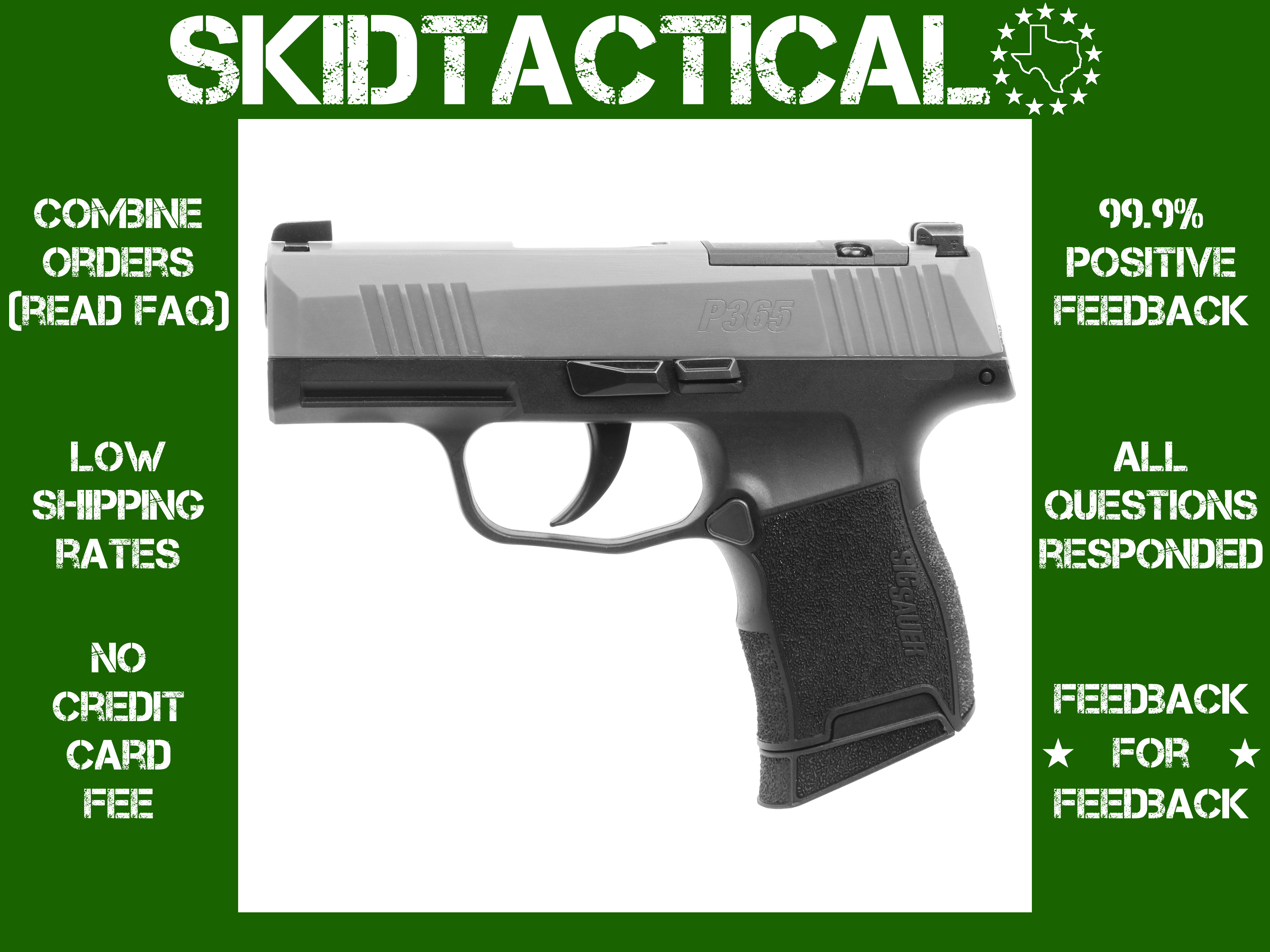Sig Sauer P365 Striker Fired 3.1" 9mm 10rd Night Sights - Black, Silver-img-0