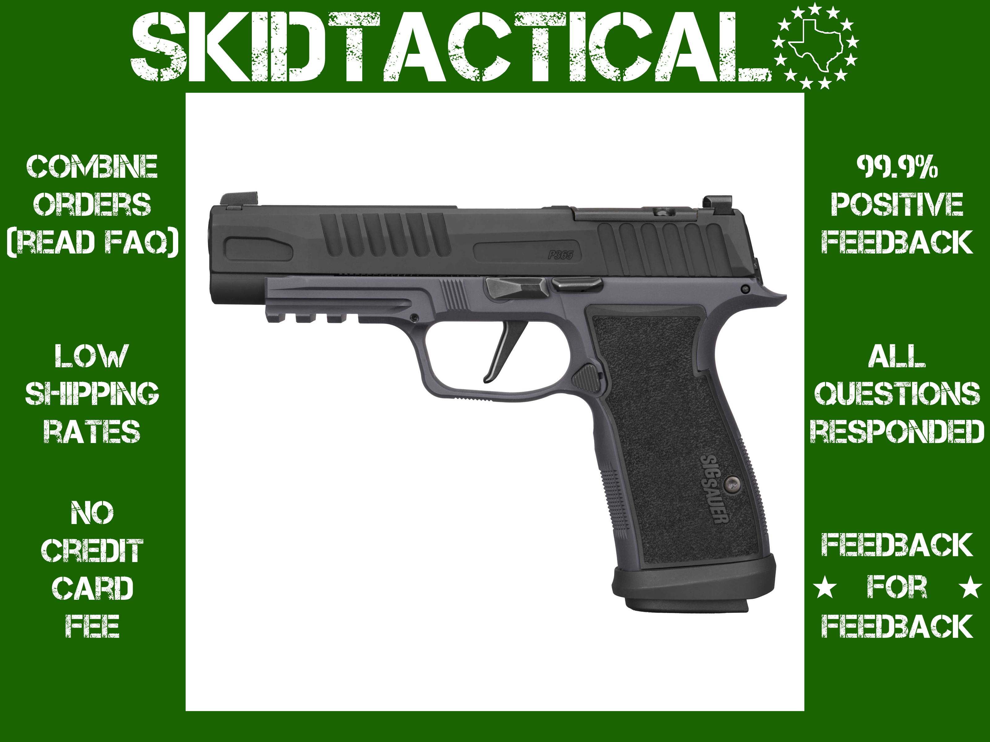Sig Sauer P365 FUSE Striker Fired 4.3" 9MM 21 Rounds Fiber Optic - Gray, Bl-img-0