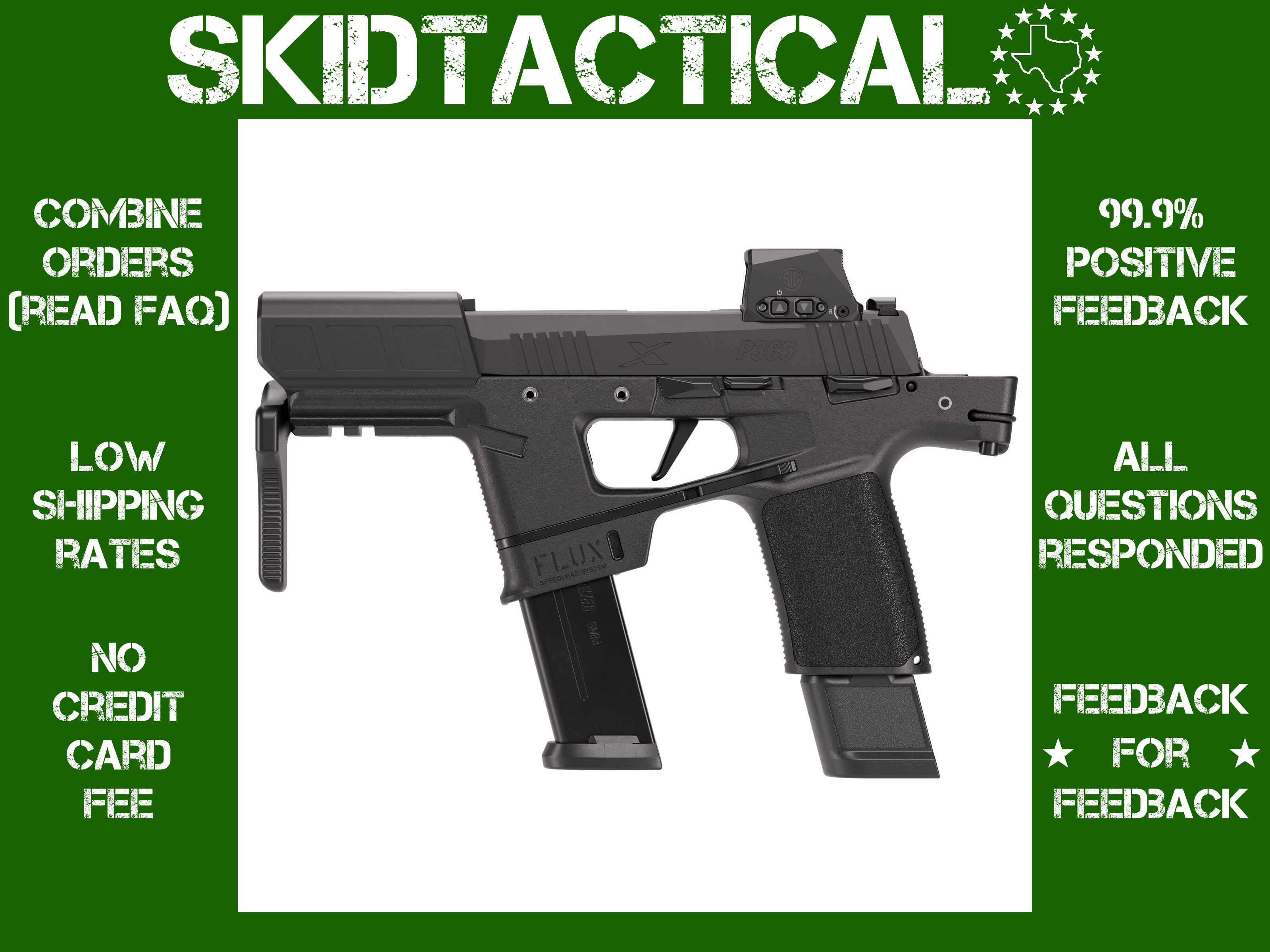 Sig Sauer P365 FLUX Striker Fired 6" 9MM 25 Rounds - Black-img-0