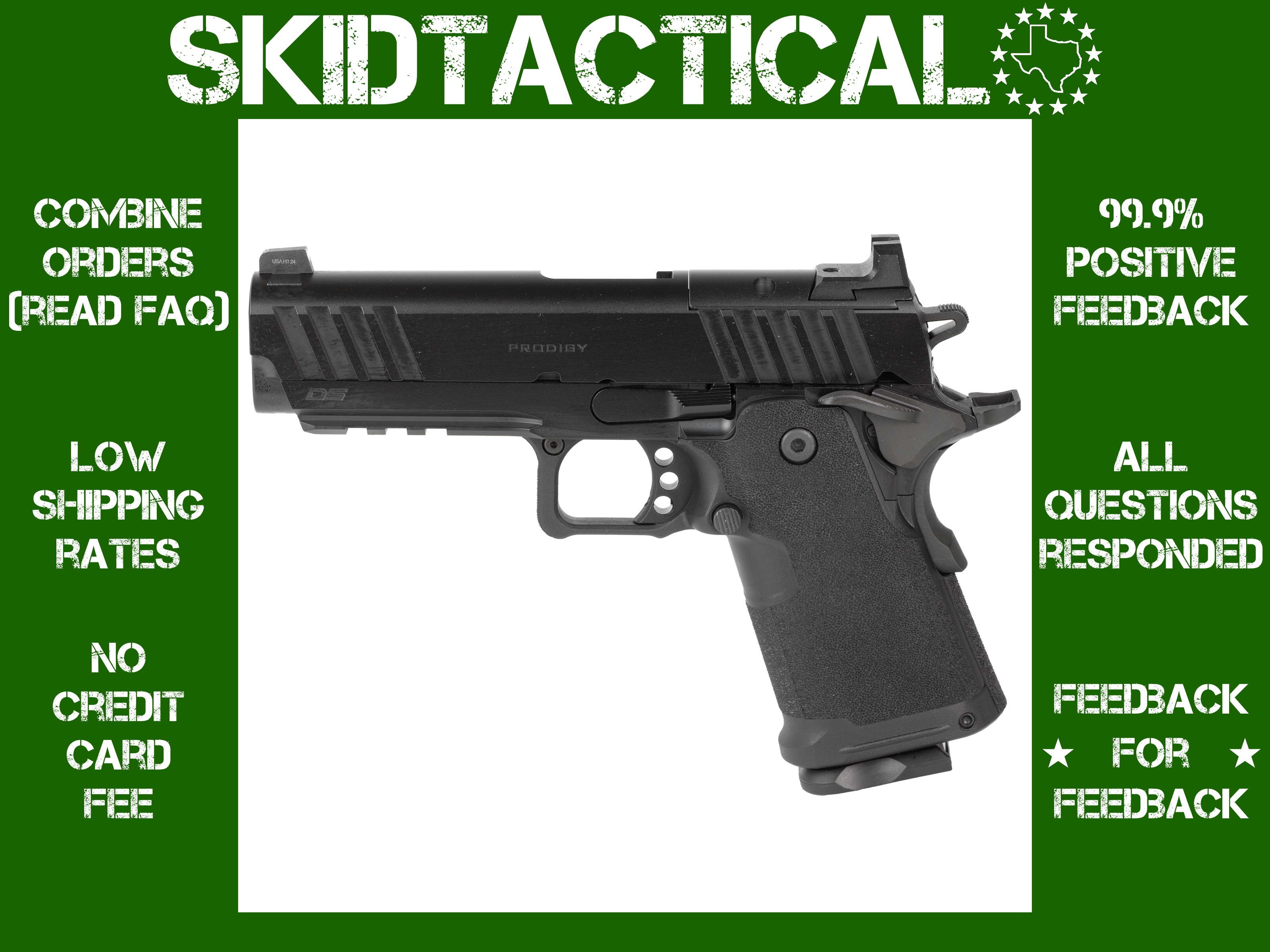 Springfield Prodigy Compact 1911 4.25" 9mm 15rd Night Sight Front Only - Bl-img-0