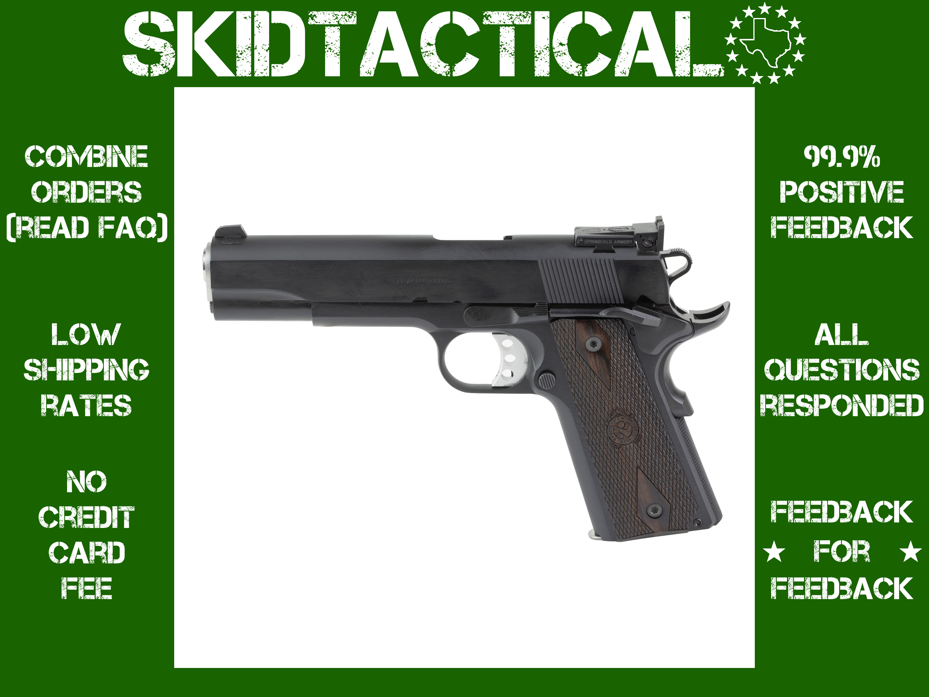 Springfield Garrison Target 1911 5" 9MM 9 Rounds Adjustable Rear Sight - Bl-img-0