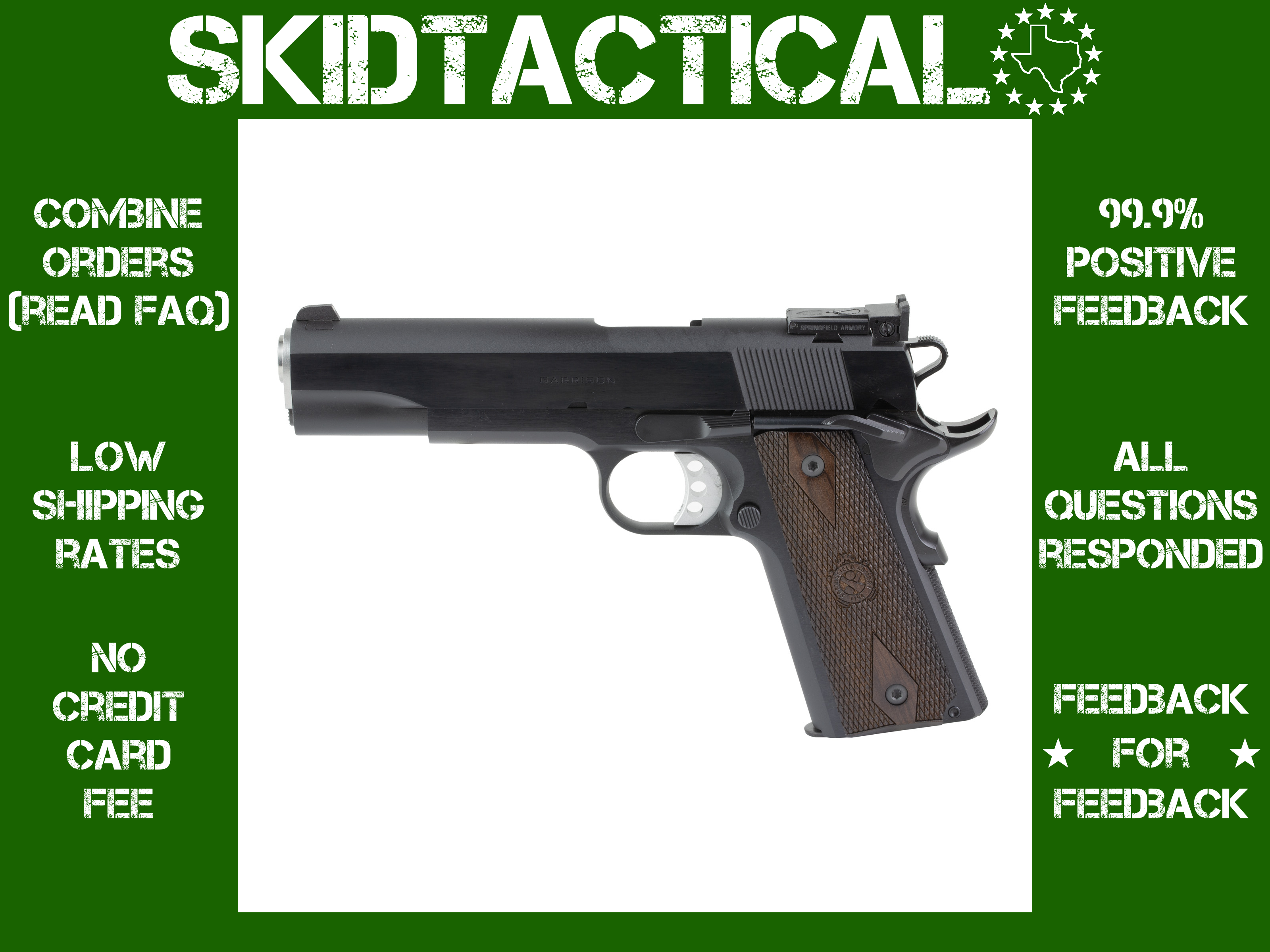 Springfield Garrison Target 1911 5" 45 ACP 7 Rounds Adjustable Rear Sight --img-0