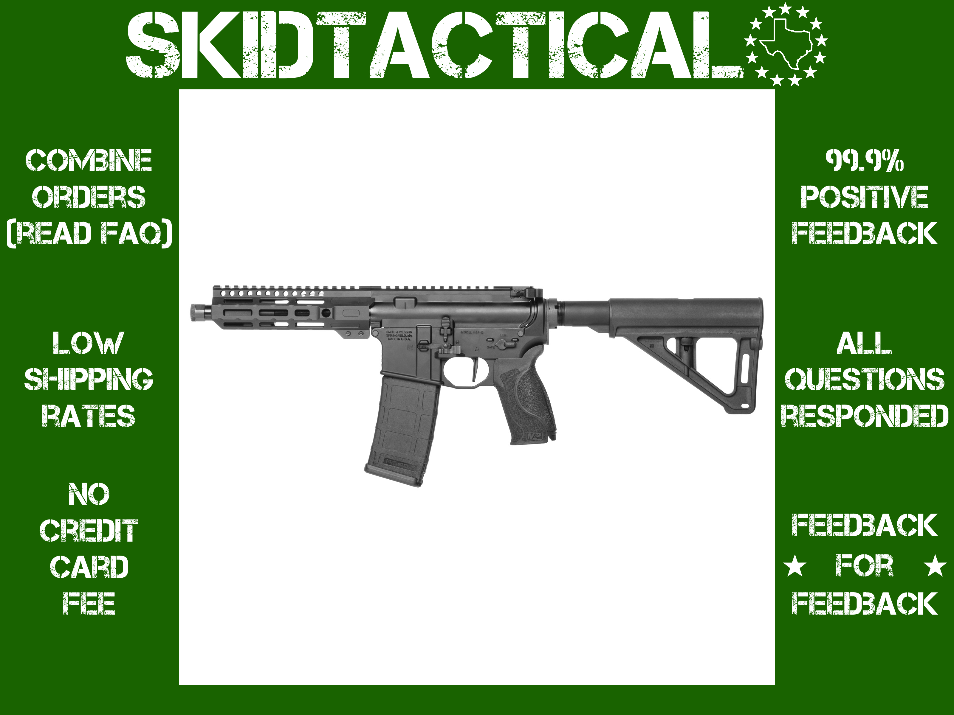 Smith & Wesson M&P 15 AXE Pistol AR 8" 300 Blackout 30 Rounds - Black-img-0