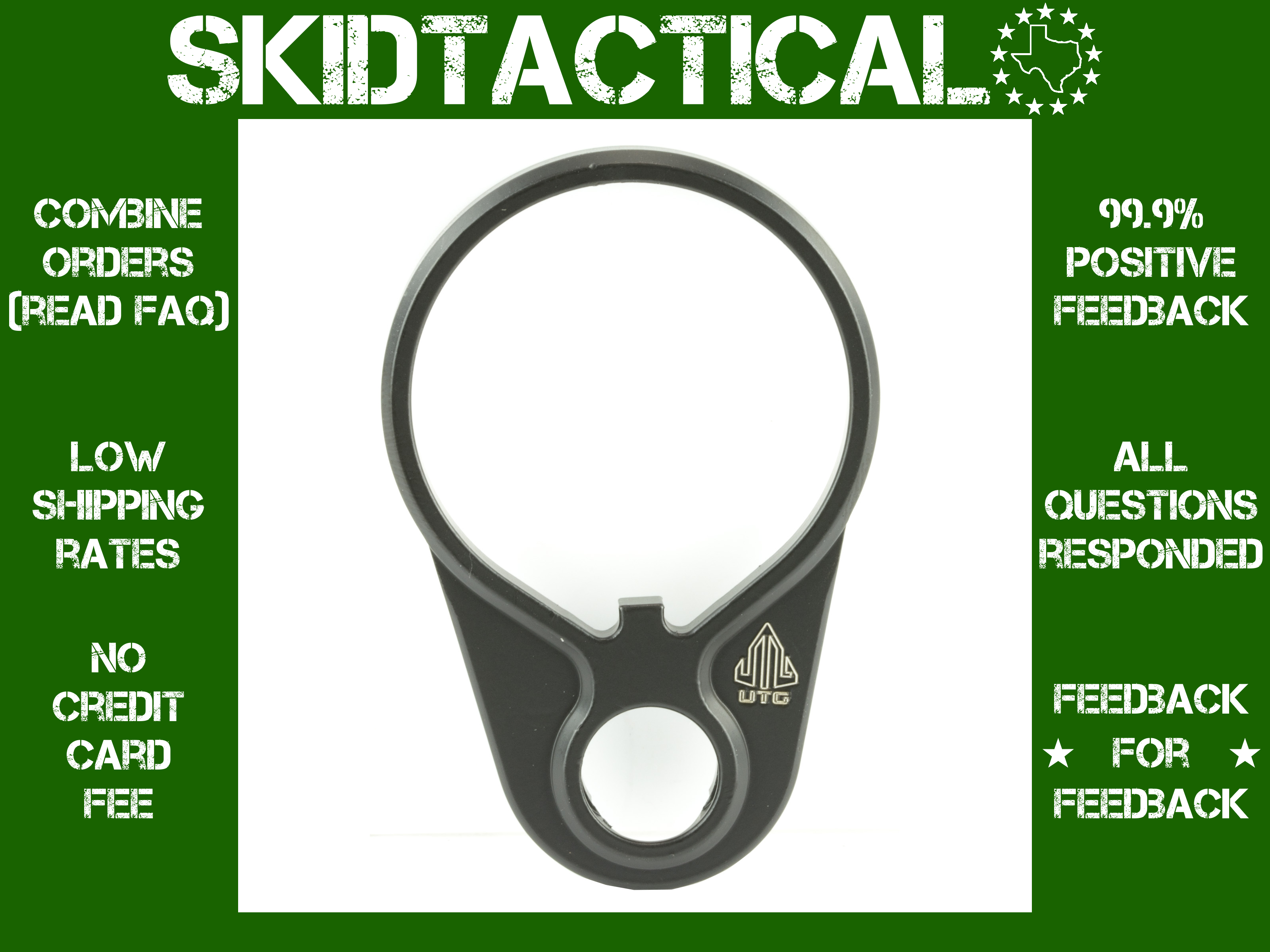 UTG AR15 Quick Detach Receiver End Plate - Matte Black Steel-img-0
