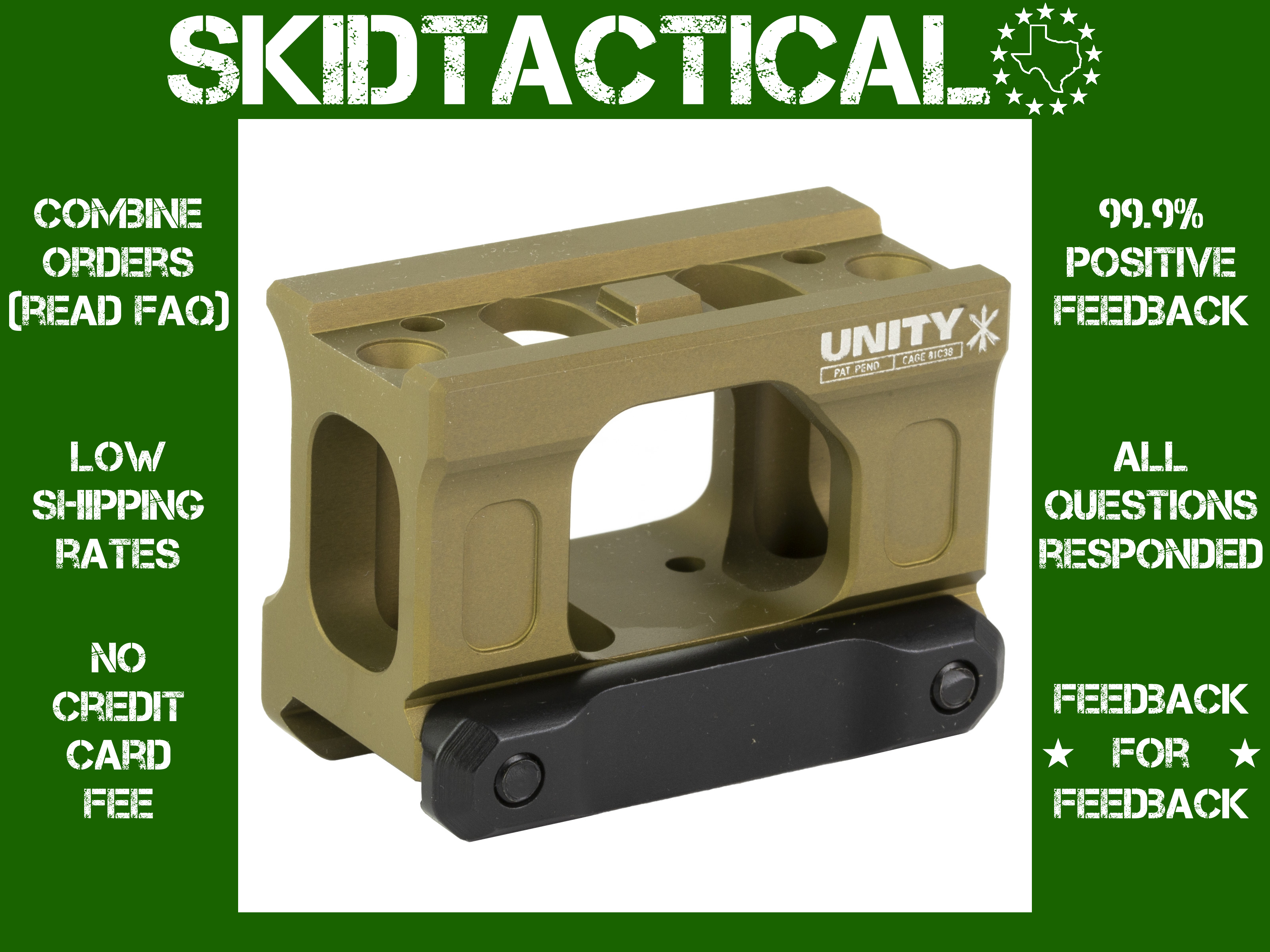 Unity Tactical Aimpoint Comp M5B/Duty RDS FAST Micro-S Mount - Flat Dark Ea-img-0