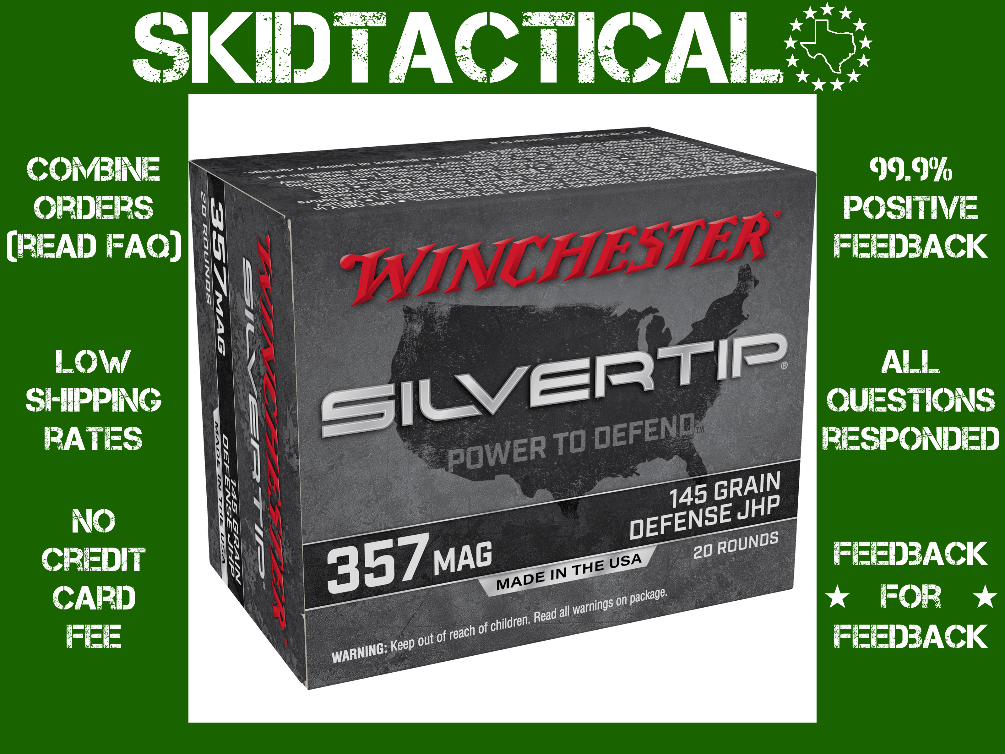 Winchester Ammunition Silvertip 357 Magnum 145gr Hollow Point - 20rd-img-0
