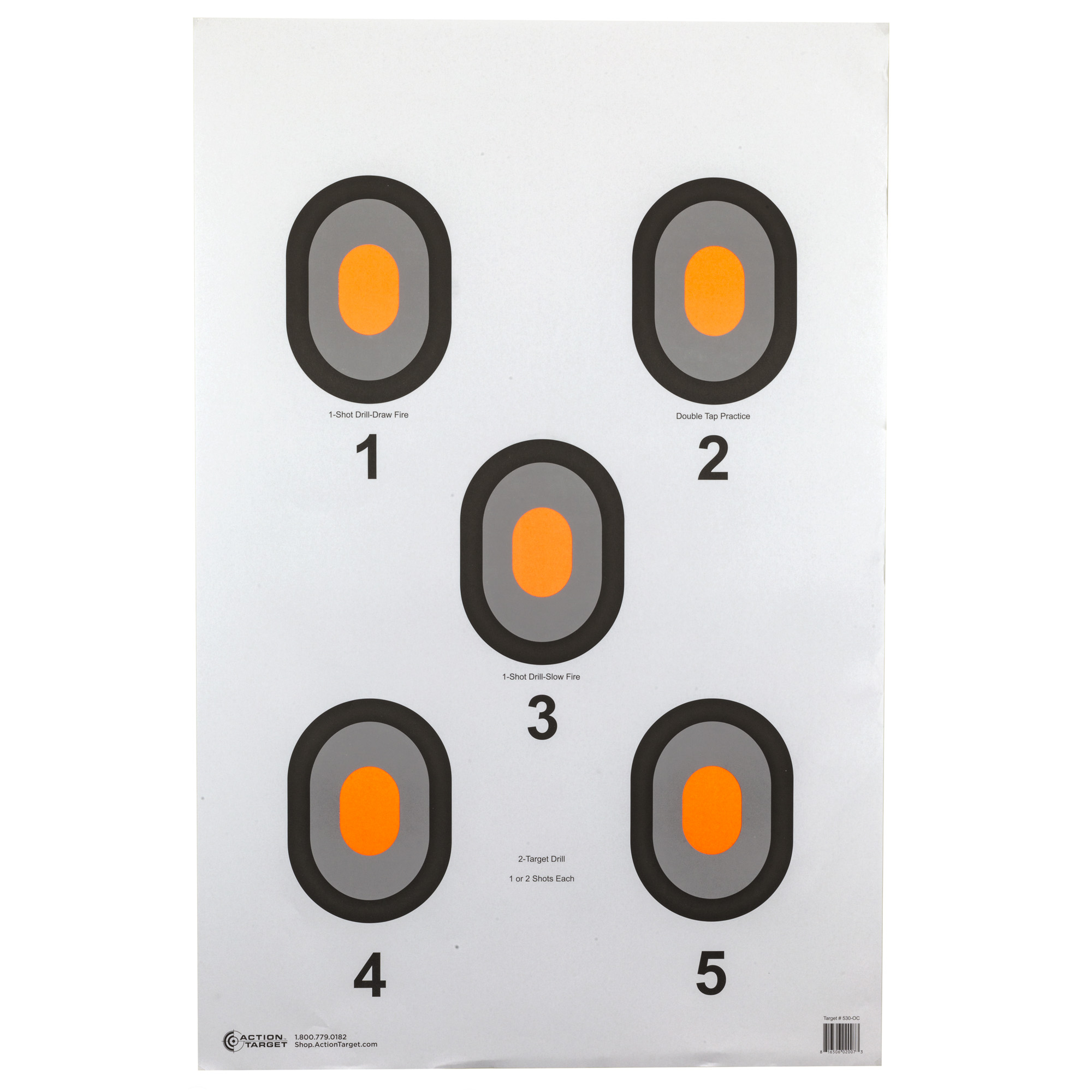 Action Target 5 Bull’s-Eye Target w/Orange Centers – 100 Pack