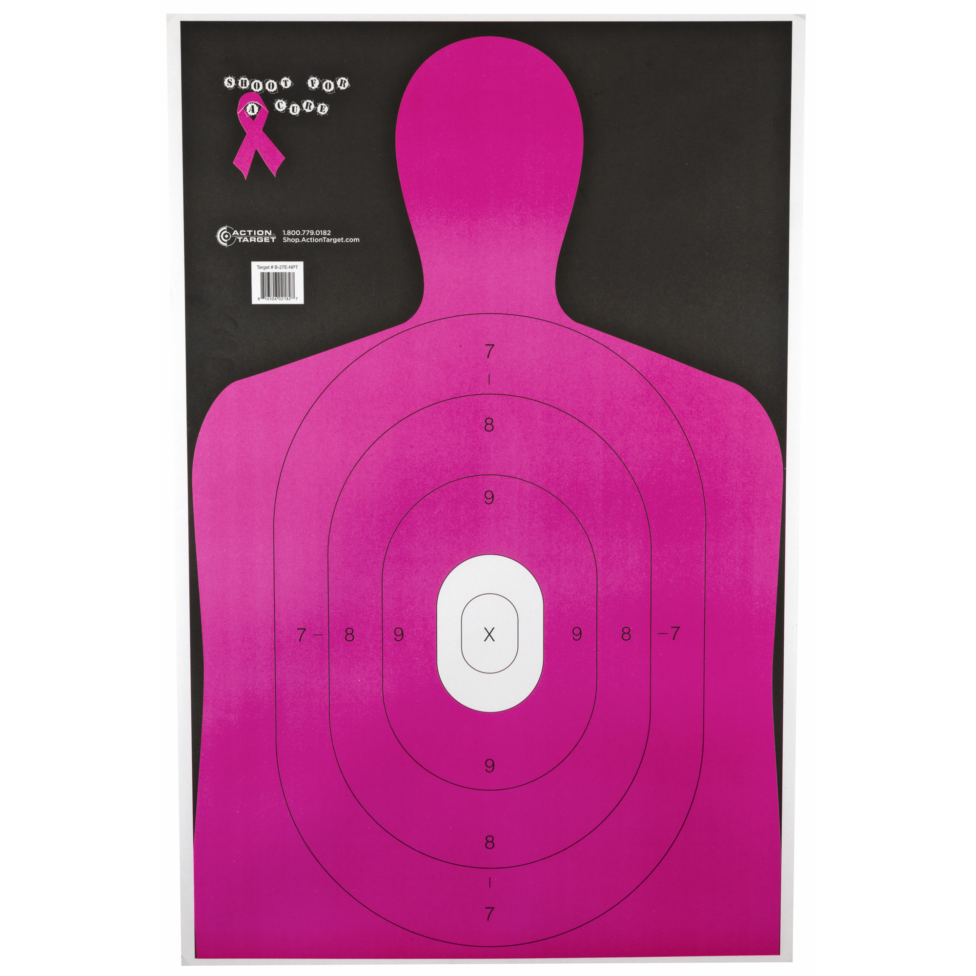 Action Target B-27E “Shoot for the Cure” Breast Cancer Target (Pink) – 100 Pack