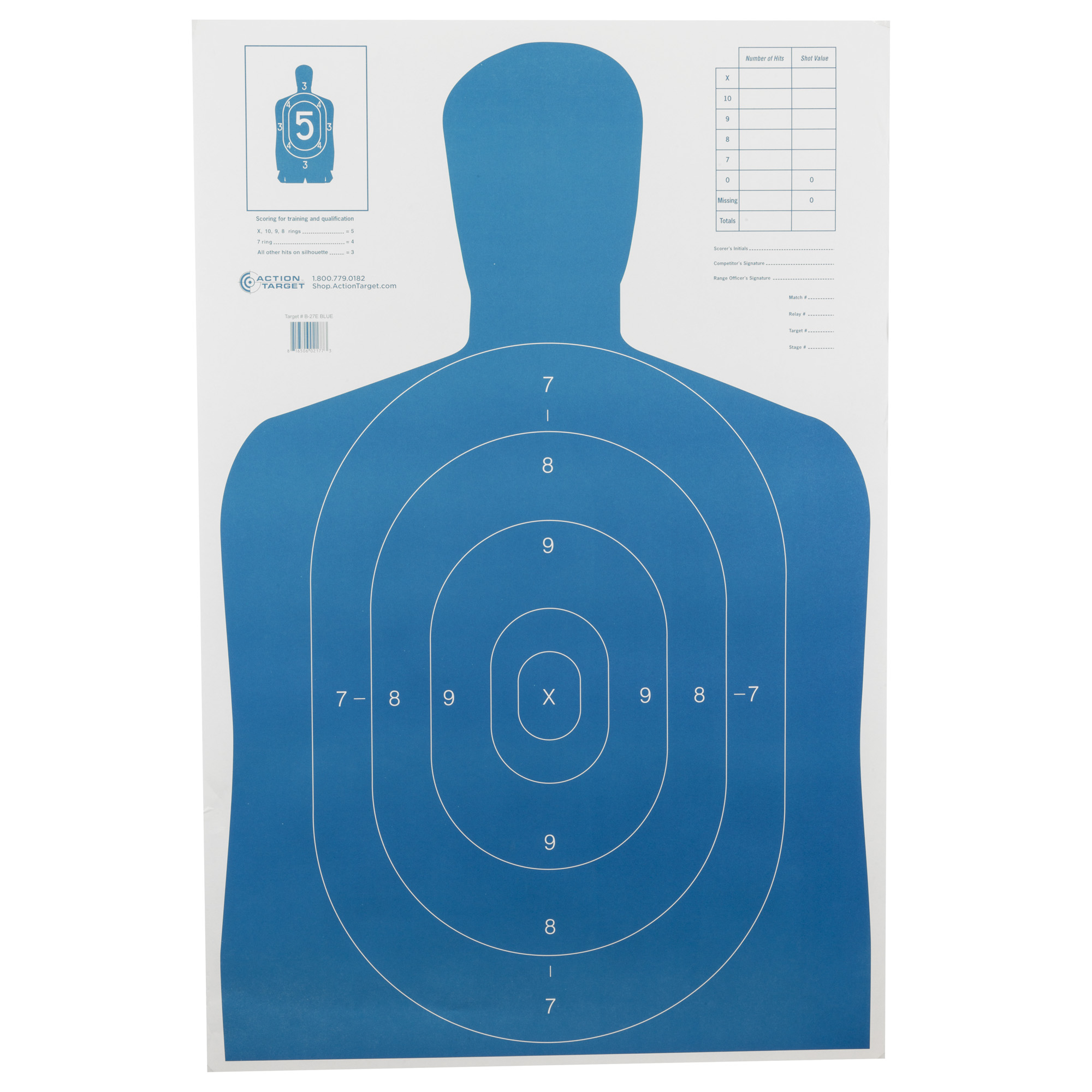 Action Target B-27E Economy Target (Blue) – 100 Pack