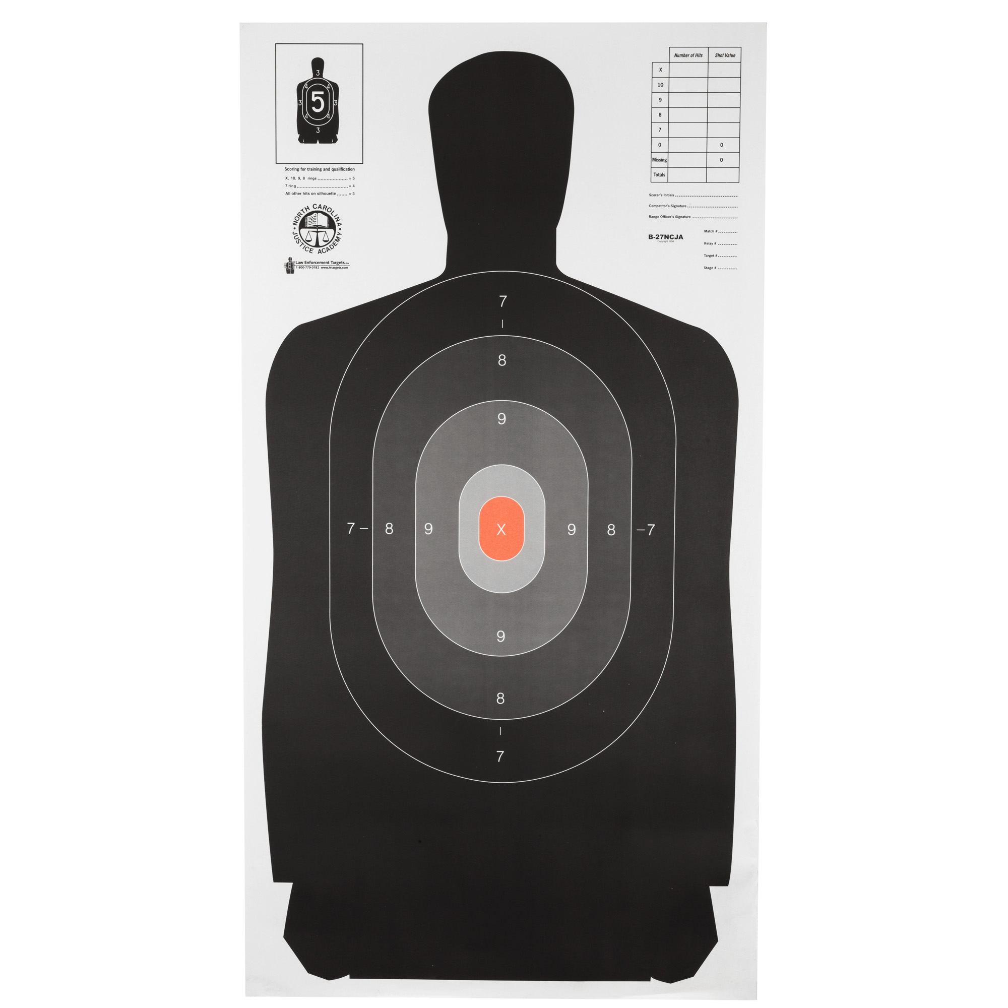 Action Target North Carolina Criminal Justice Academy B-27 Target – 100 Pack