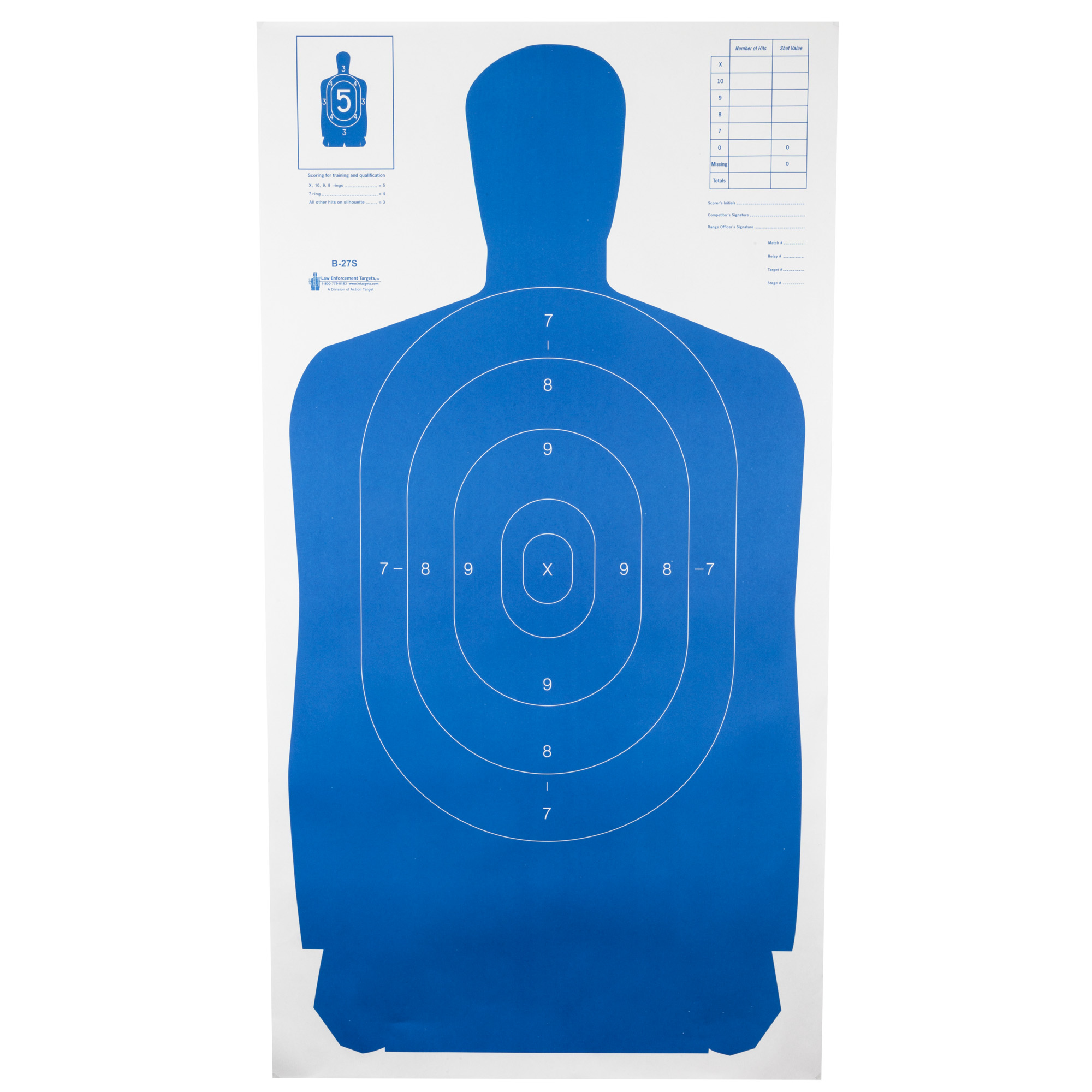 Action Target B-27 Standard Target (Blue) – 100 Pack