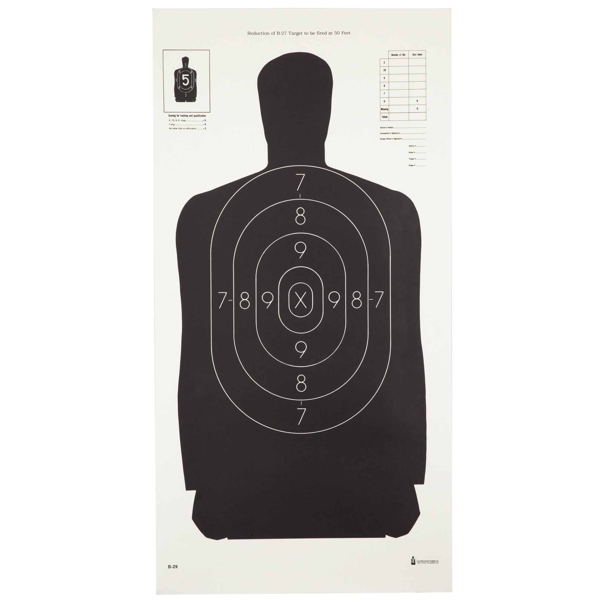 Action Target B-29 Qualification Target (Black) – 100 Pack