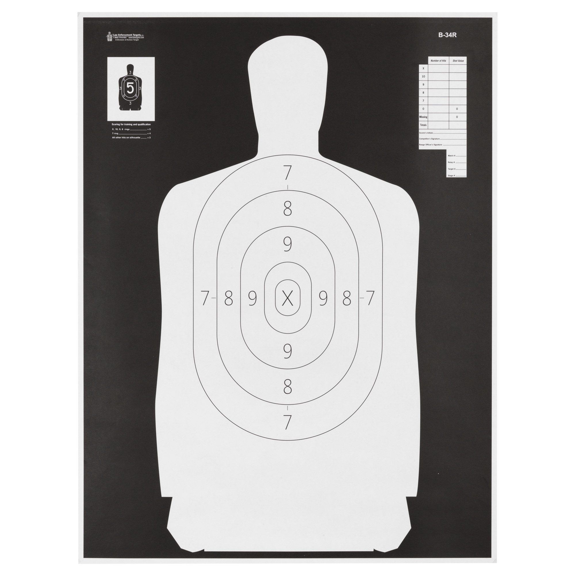 Action Target B-34 Reverse Qualification Target – 100 Pack