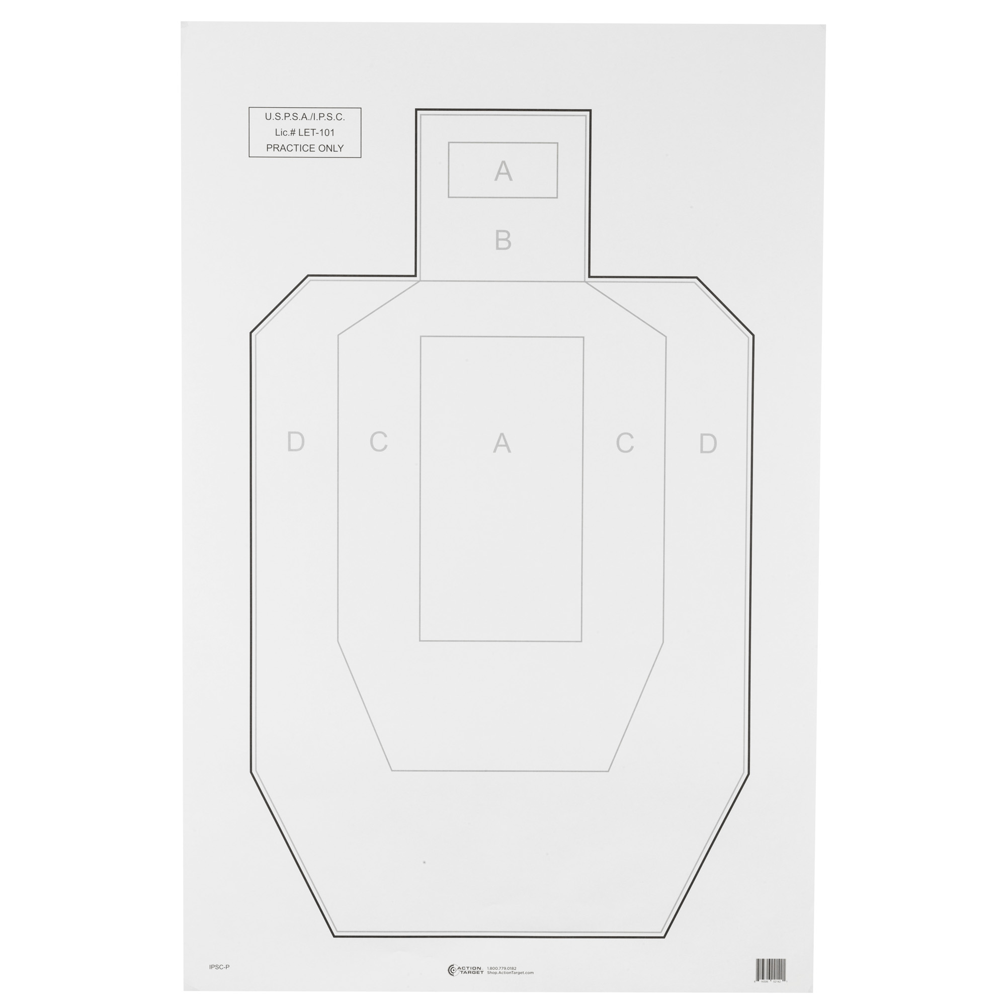 Action Target IPSC/USPSA Paper Target – 100 Pack