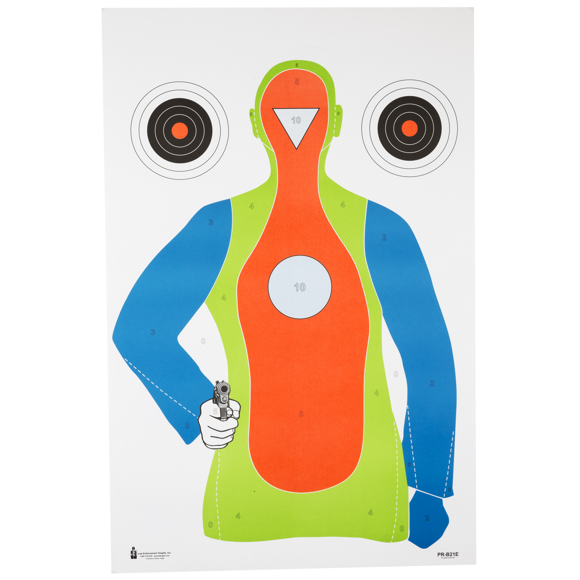 Action Target High Visibility Fluorescent B-21E Target – 100 Pack