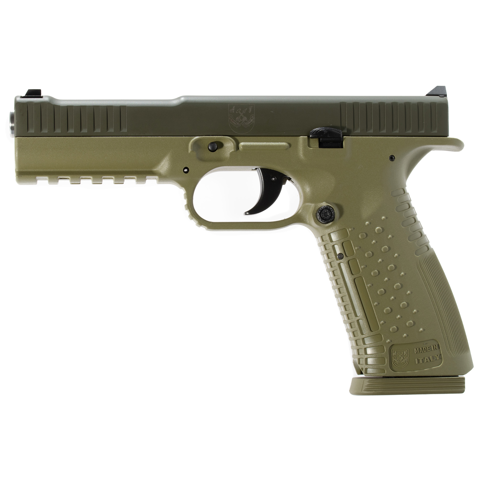 American Precision Firearms Strike One 5″ 9mm 17rd 3 Dot – Olive Drab Green