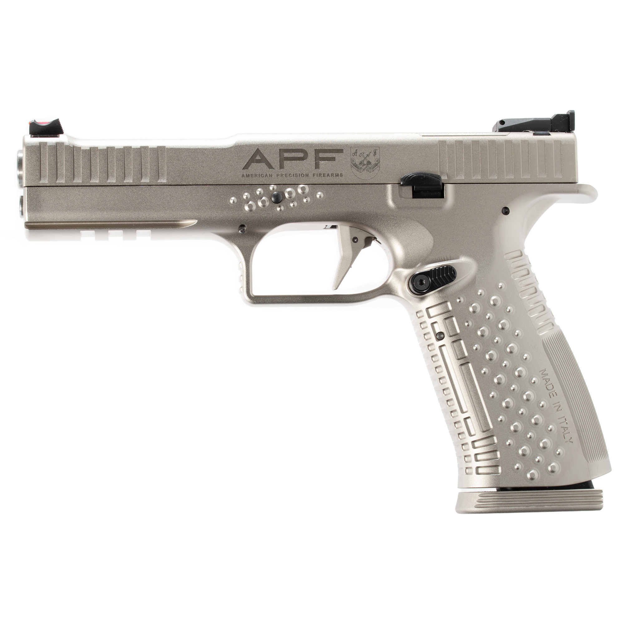 American Precision Firearms Strike One Ergal 5″ 9mm 10rd Adjustable Sights – Silver