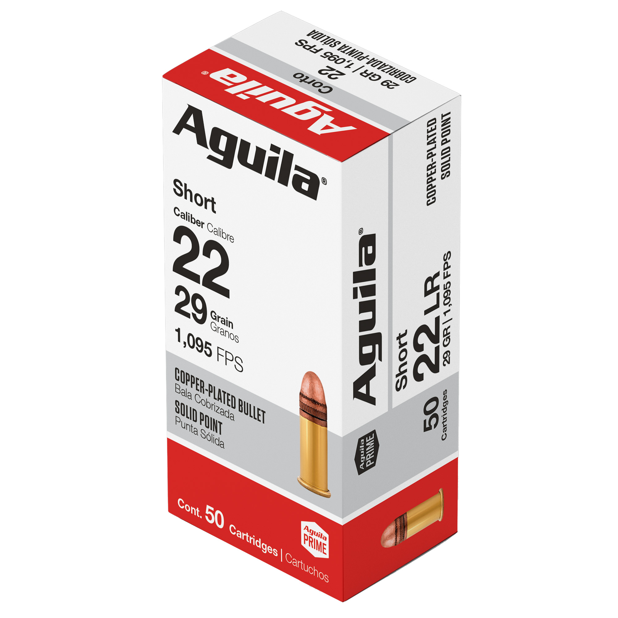 Aguila Rimfire 22 Short Hi-Velocity Copper Plated Round Nose – 50rd