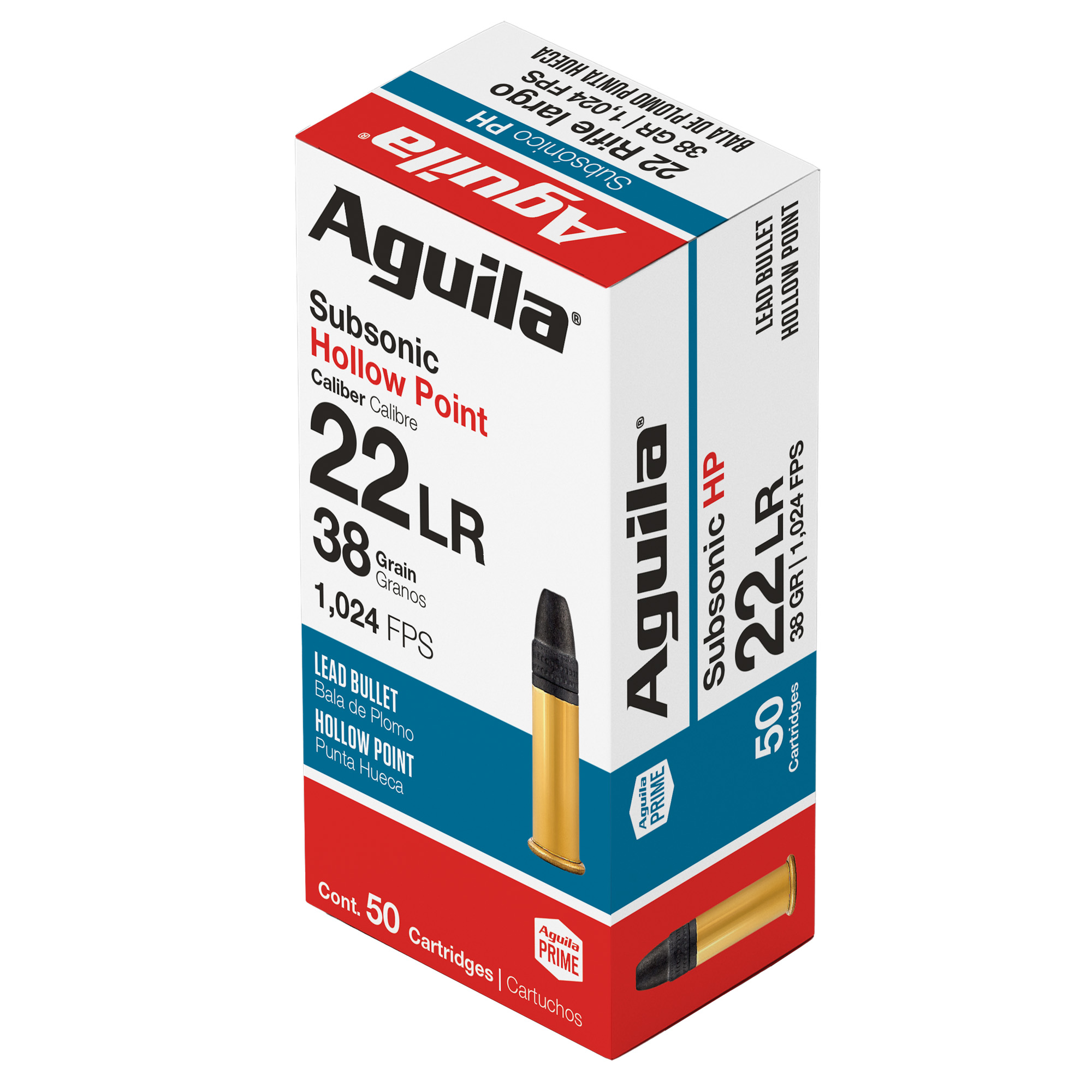 Aguila Rimfire Subsonic 22 LR 38gr Hollow Point – 50rd