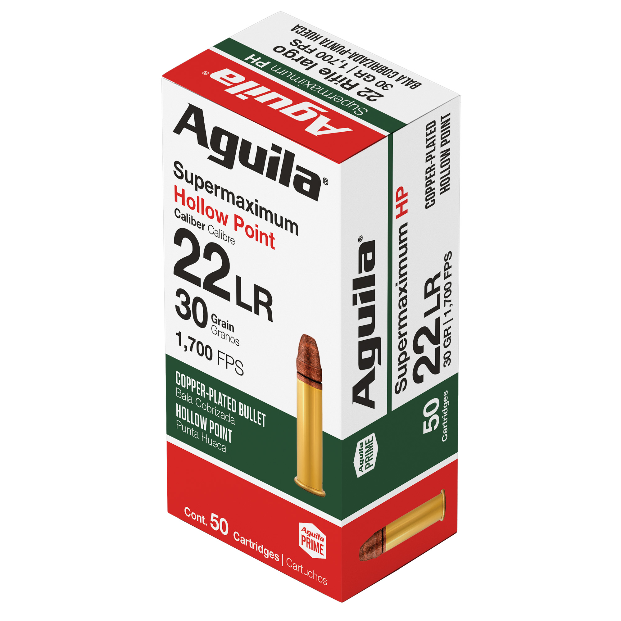 Aguila Supermaximum Rimfire 22 LR 30gr Hollow Point – 50rd