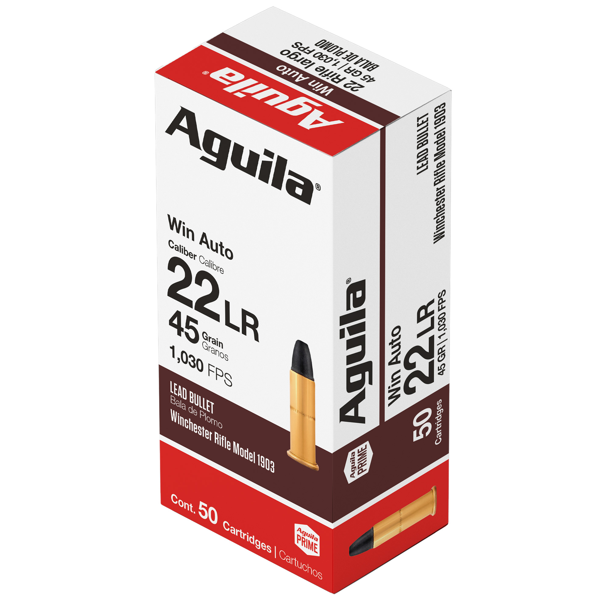 Aguila Rifle 22 Winchester Automatic 45gr Solid Point – 50rd